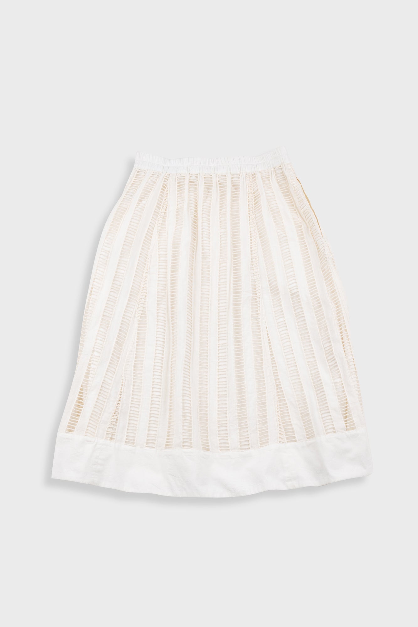 Full Seam Skirt - Ecru Ladder Embroidery