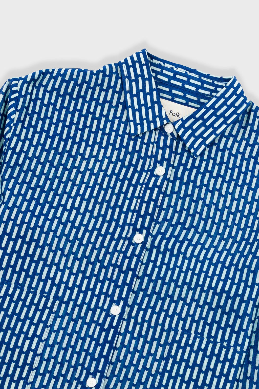 Boyfriend Shirt - Cobalt Ecru Dash Print
