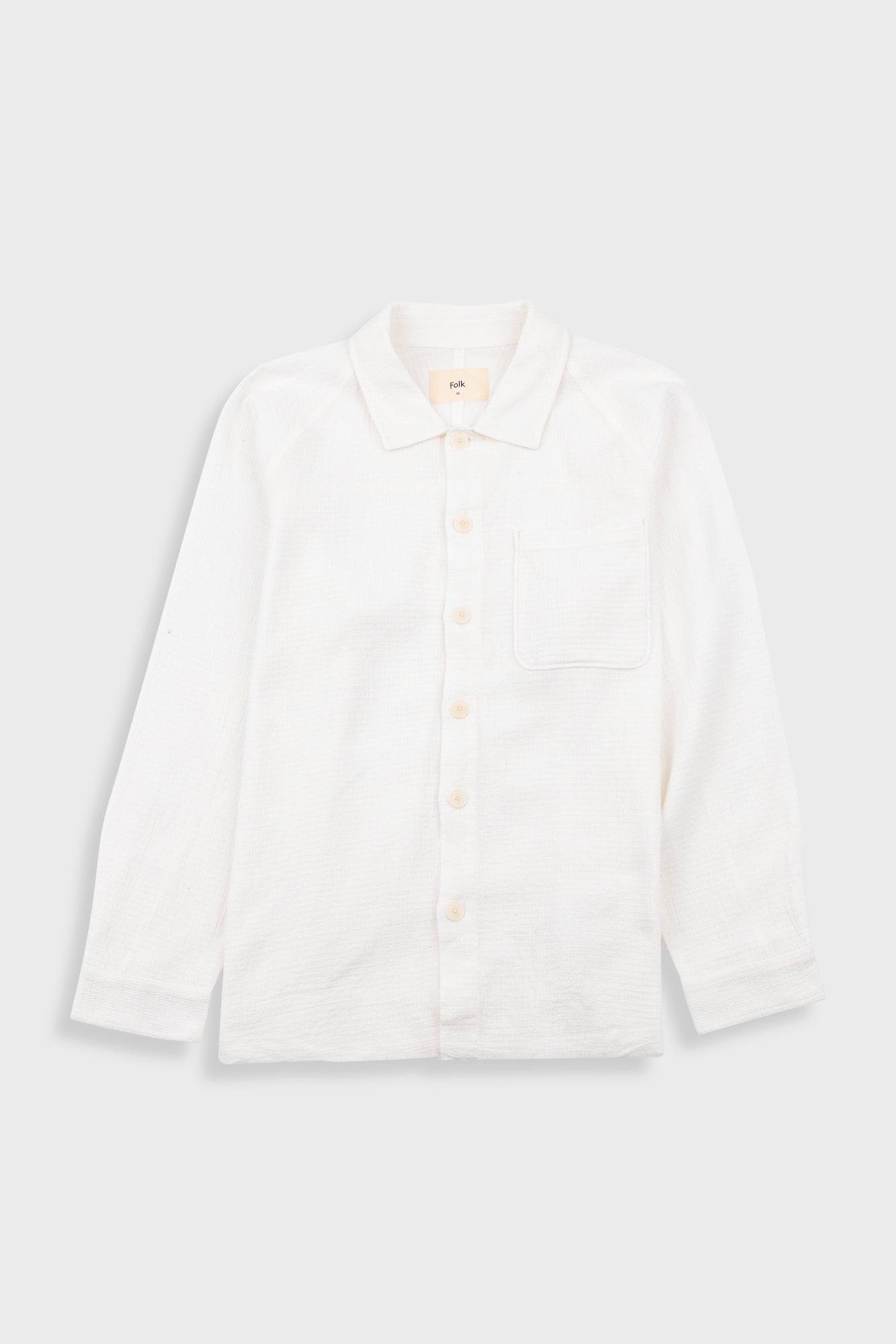 Raglan Shirt - White Dropstitch Waffle