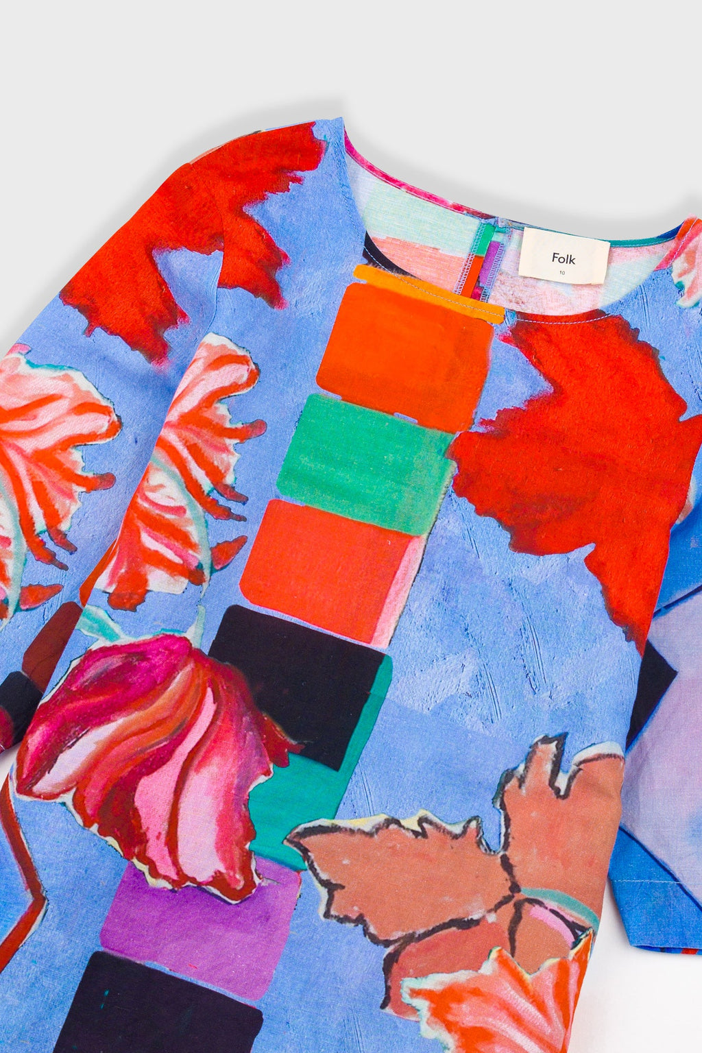 Joana Day Dress - Blue Tulip Print
