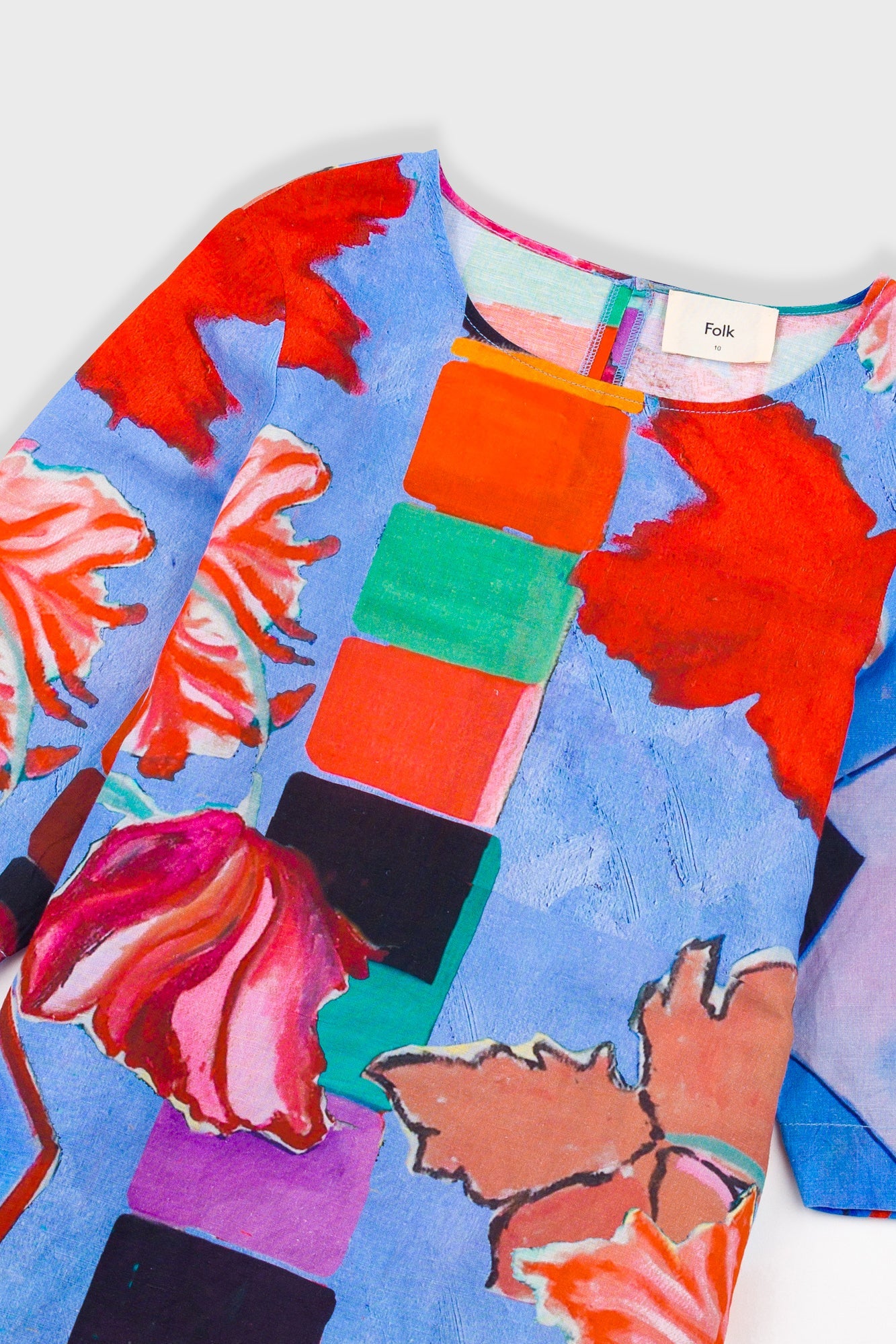 Joana Day Dress - Blue Tulip Print