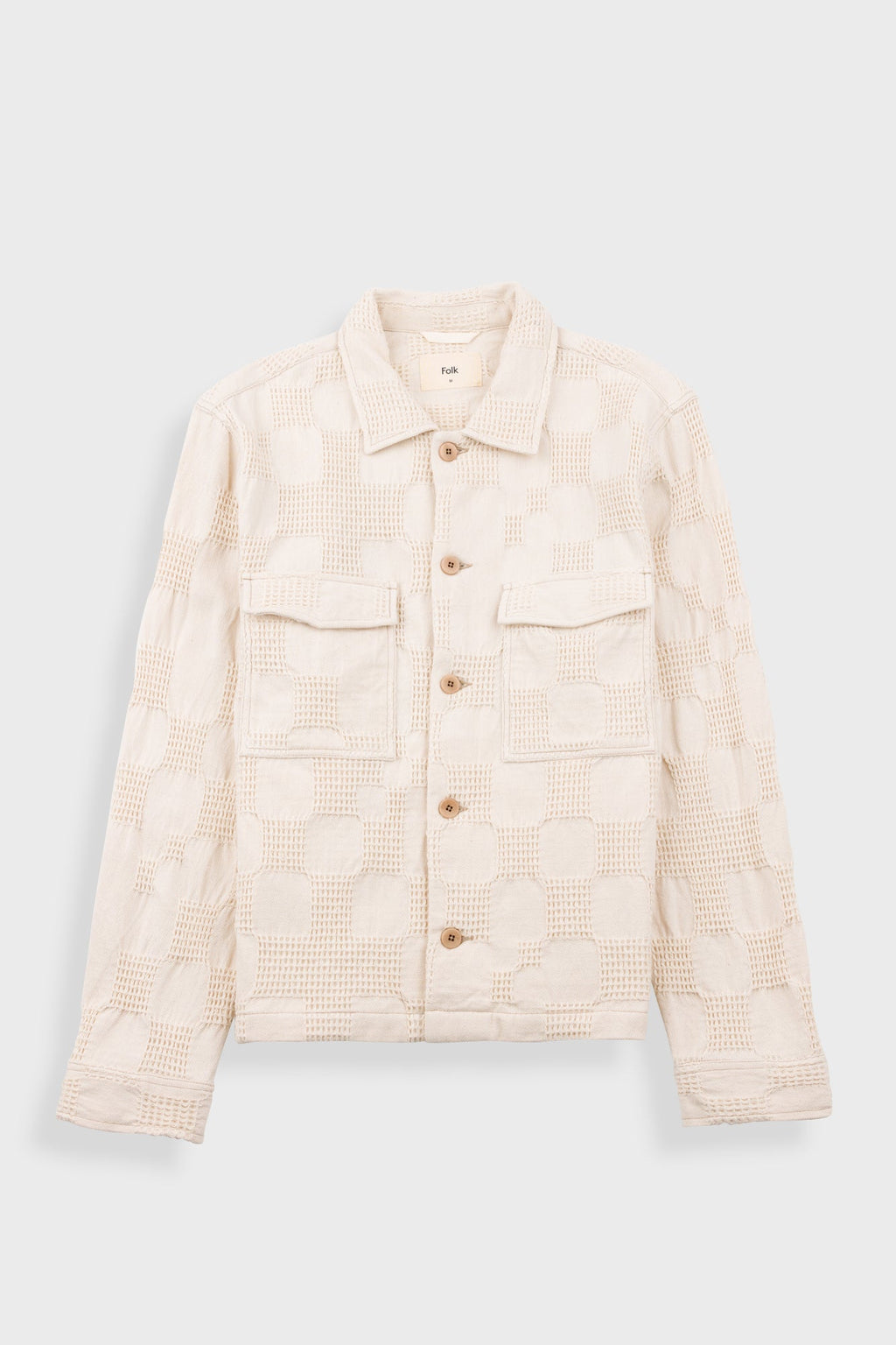 Zaki Jacket - Ecru Waffle Check