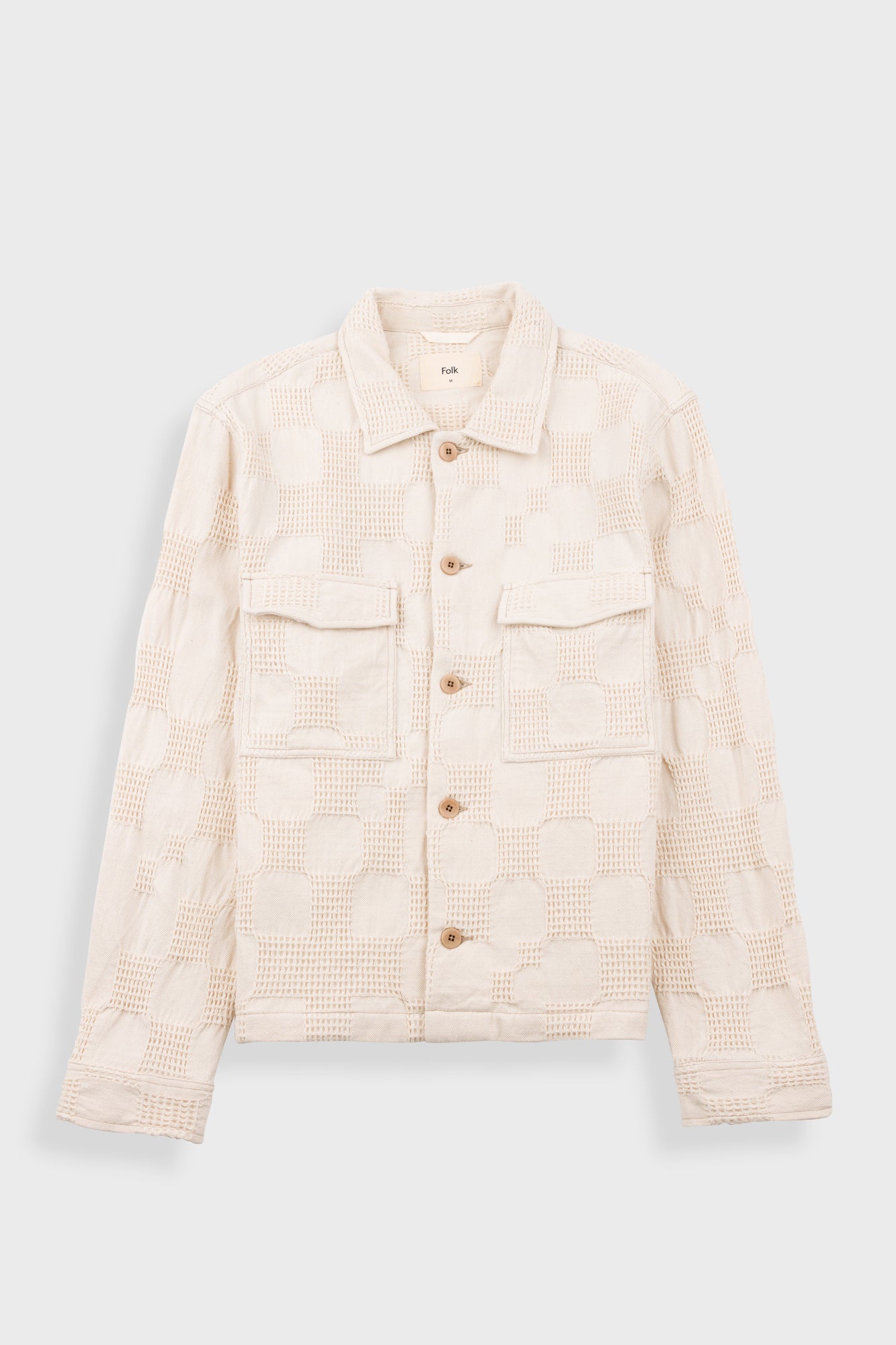 Zaki Jacket - Ecru Waffle Check
