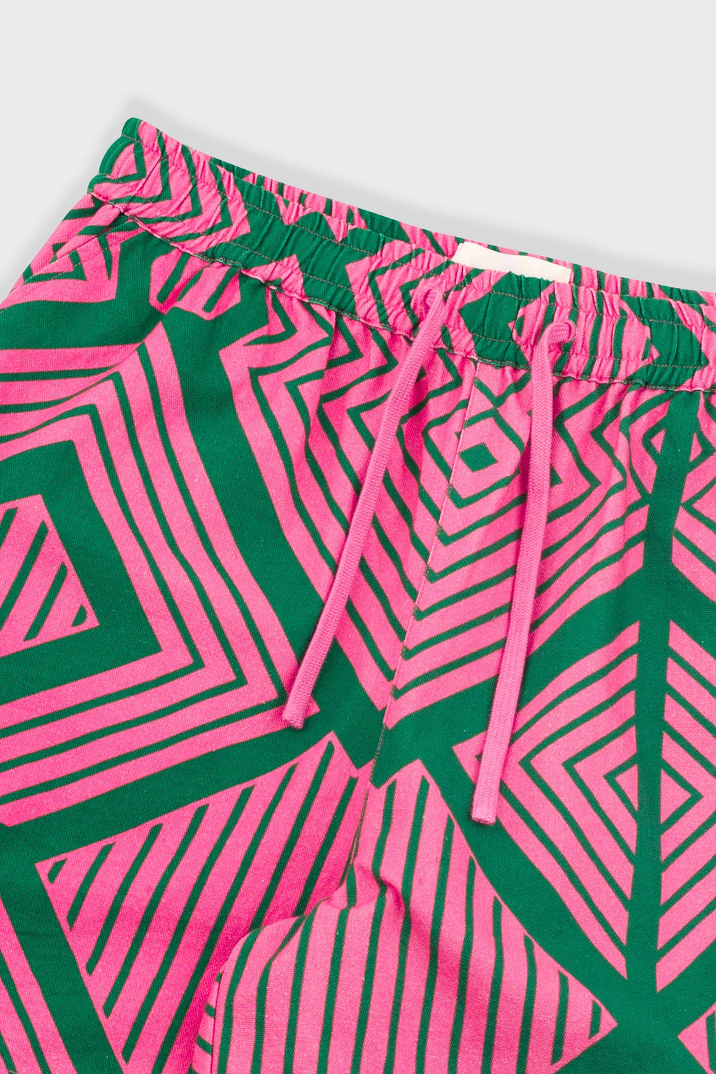 Wide Signal Shorts - Pink Green Diamond Print