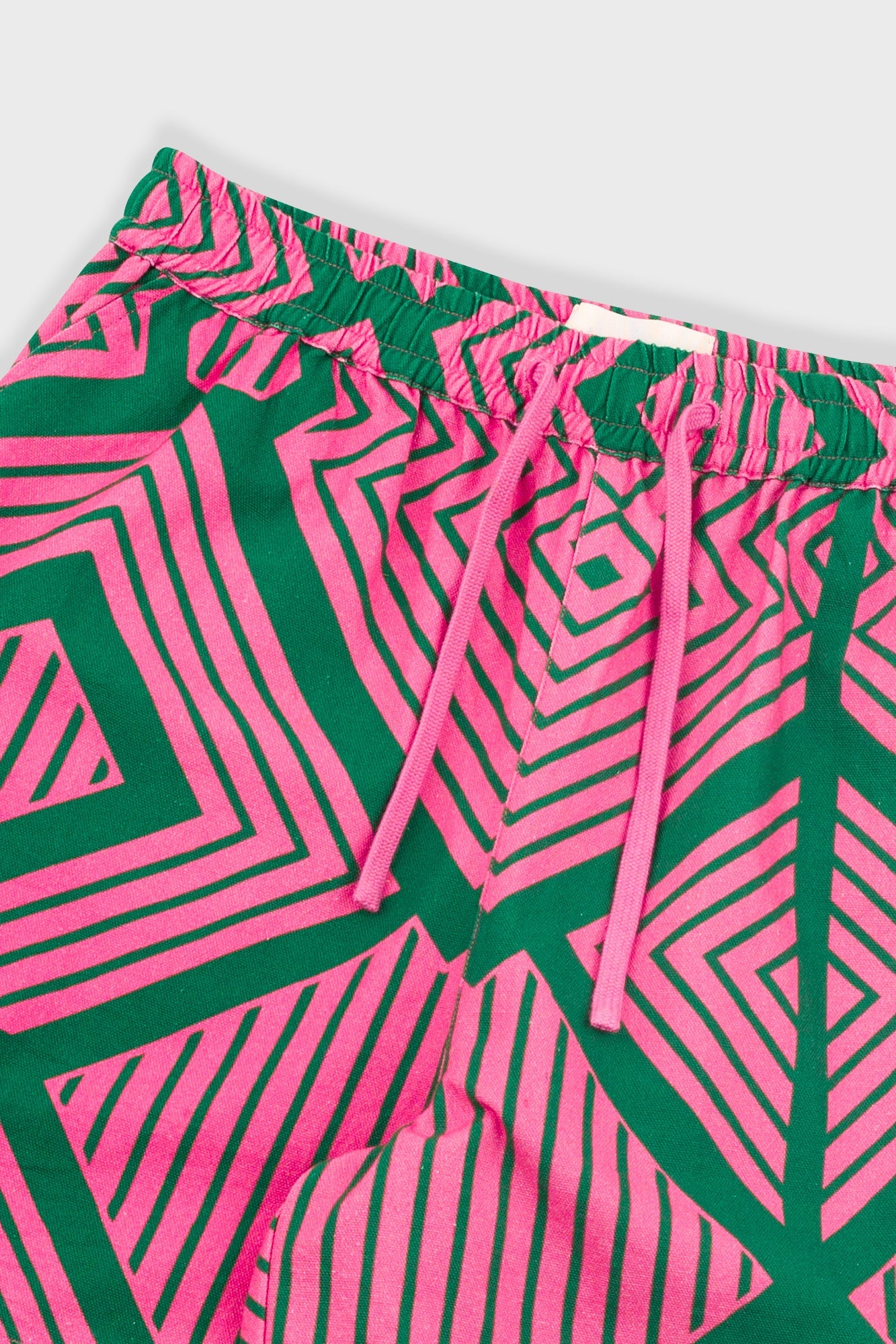 Wide Signal Shorts - Pink Green Diamond Print