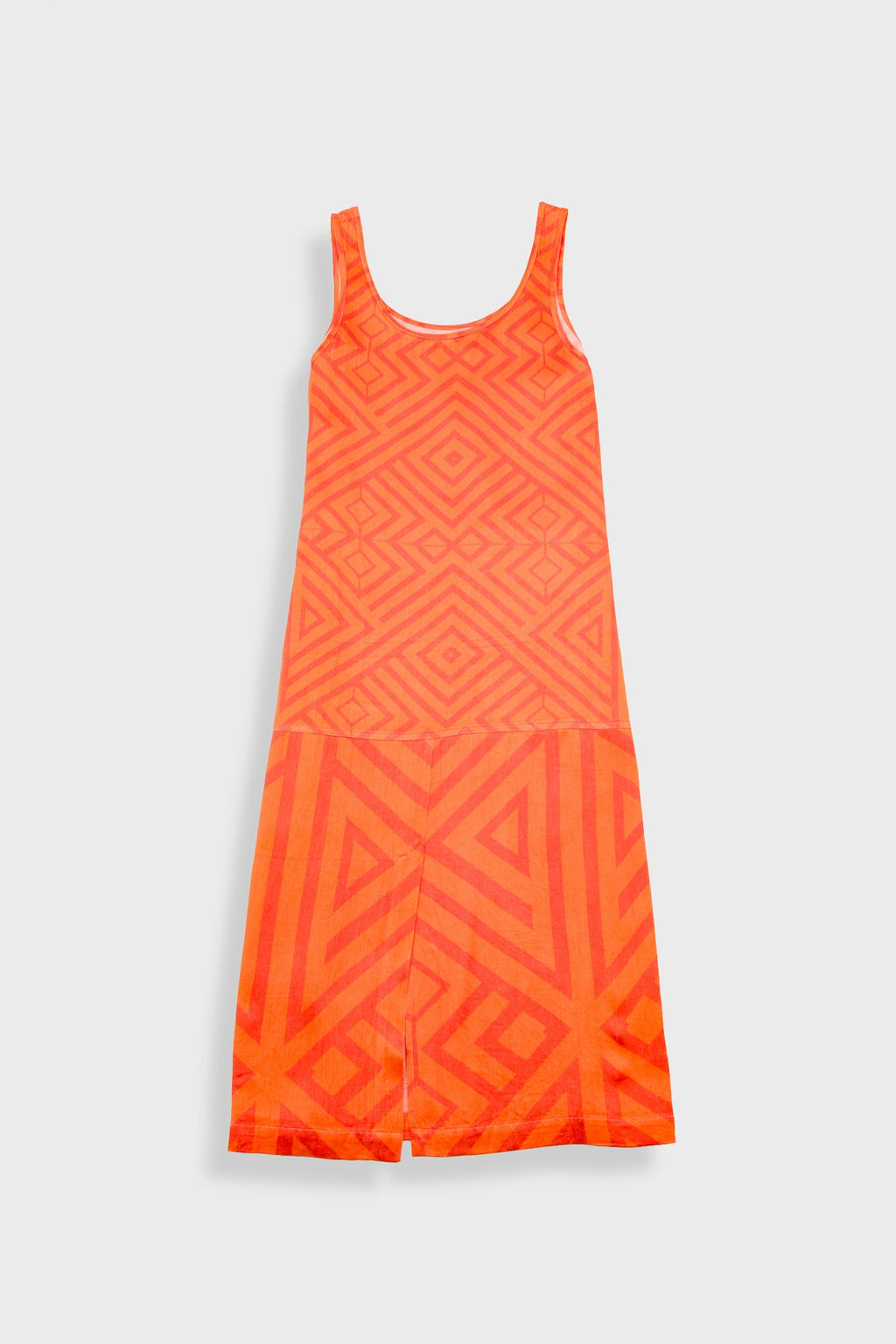 Slip Dress - Orange Coral Diamond Print