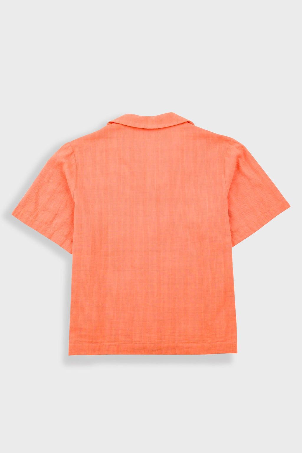 Short Sleeve Soft Collar Shirt - Coral Double Layer Voile