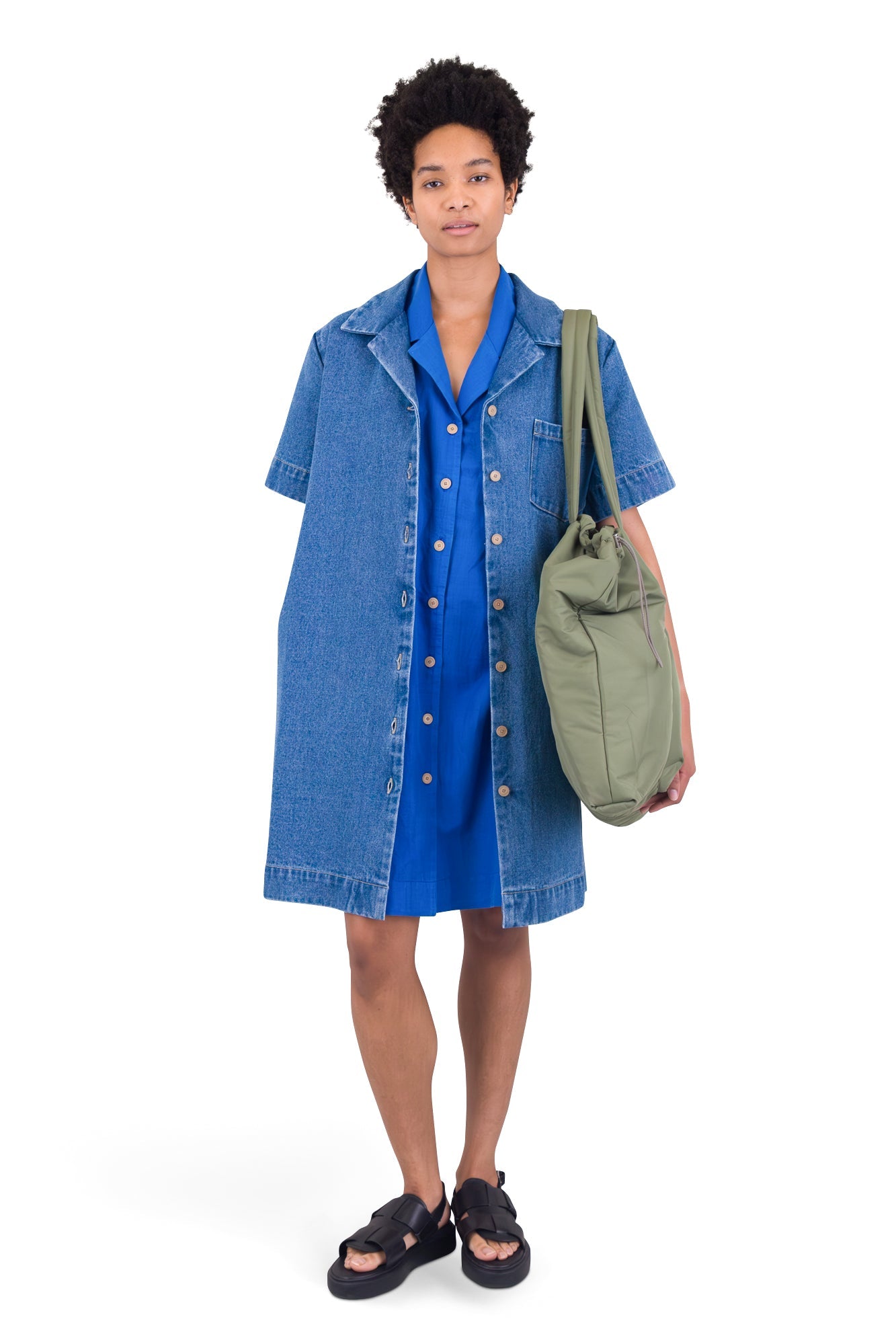 Shirt Dress - Heavy Bleach Denim
