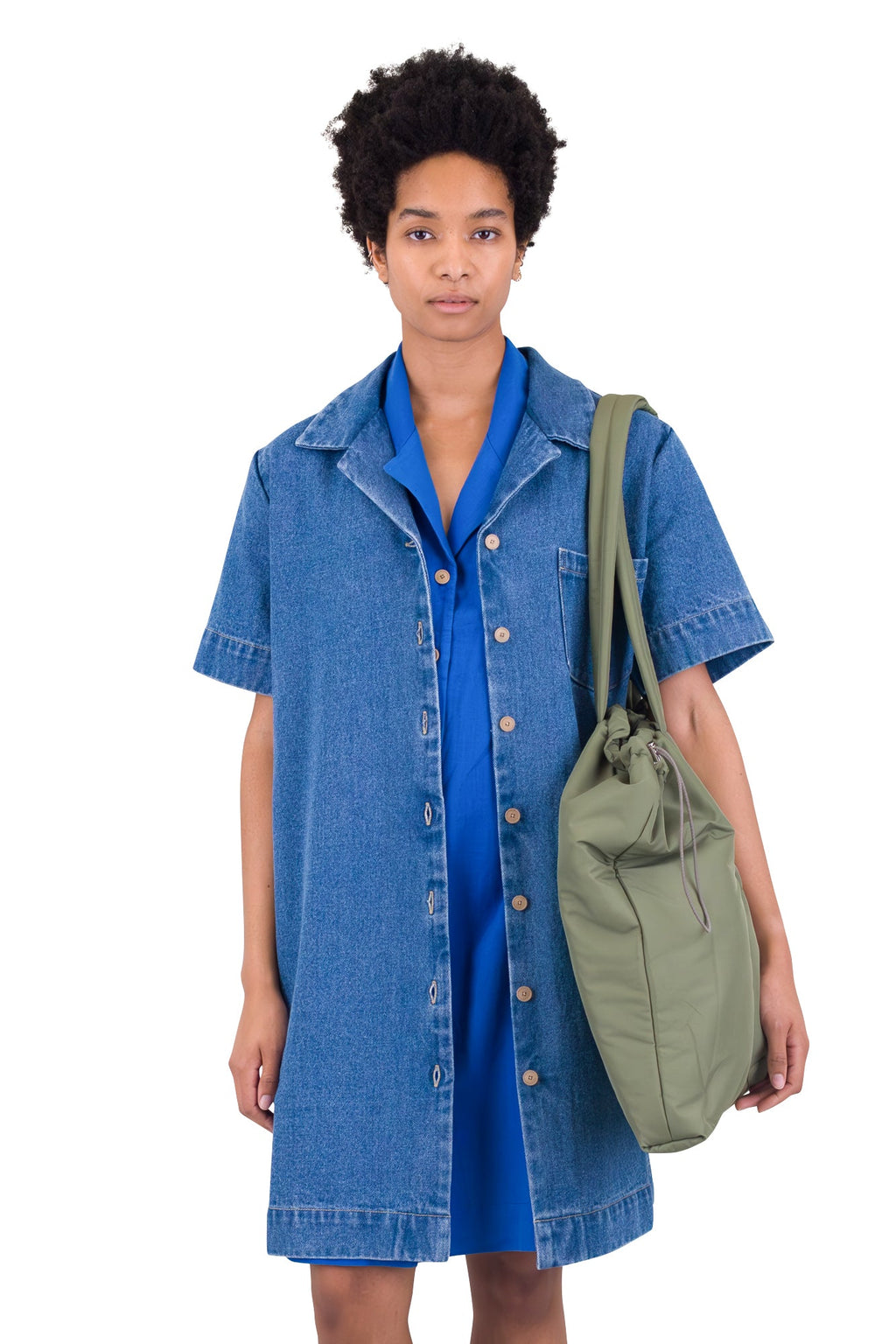 Shirt Dress - Heavy Bleach Denim