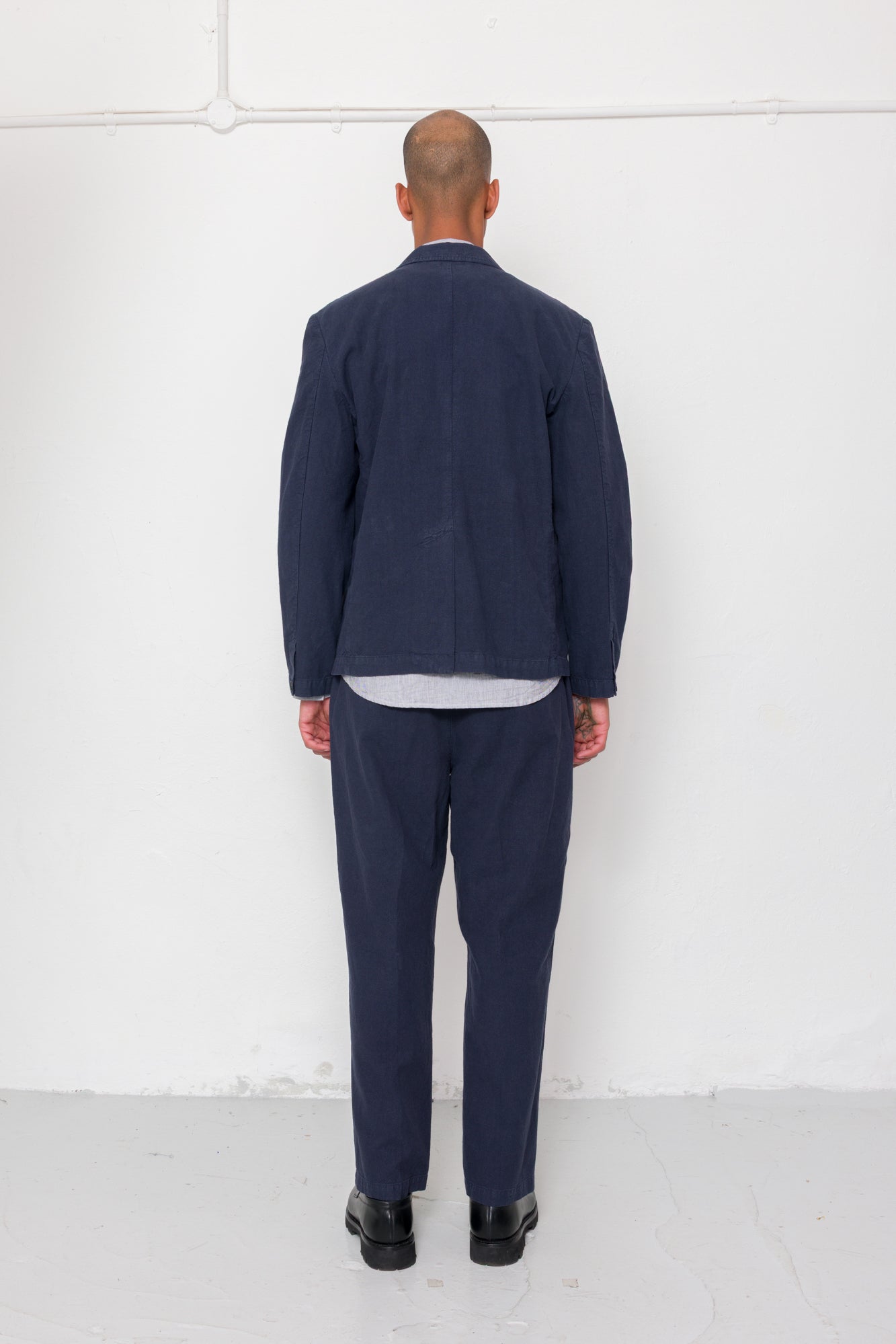 Lunar Suit Trouser - Dark Navy Cotton Linen