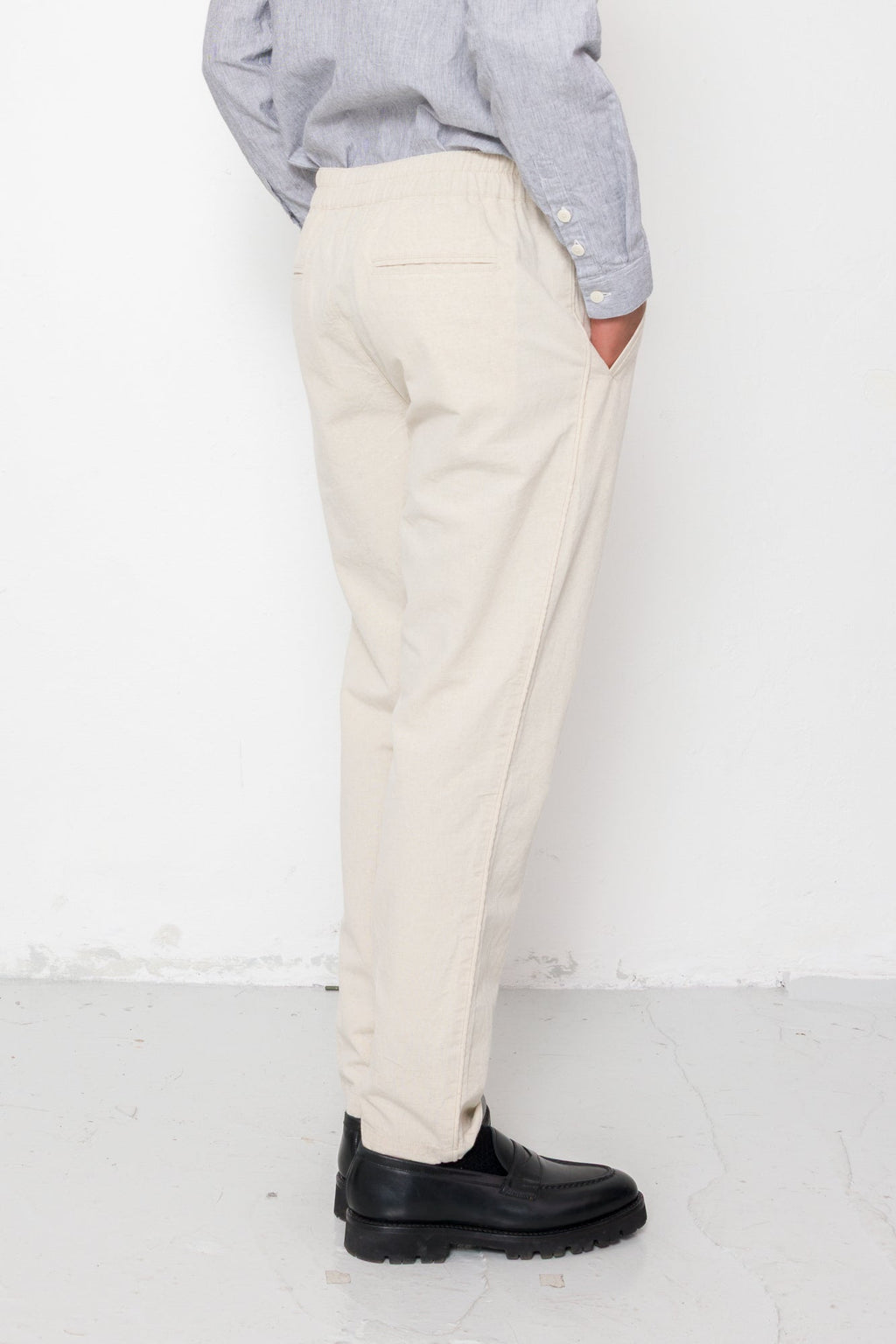 Cotton Linen Trouser - Natural Linen Canvas