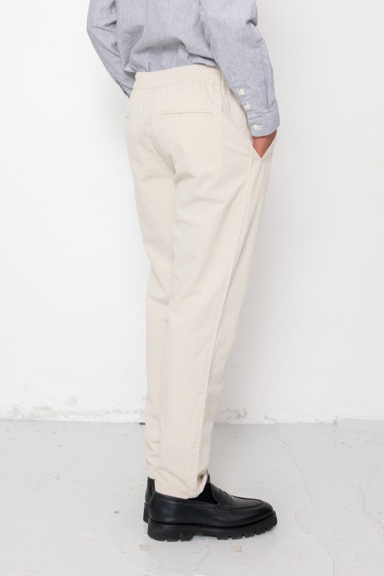 Cotton Linen Trouser - Natural Linen Canvas