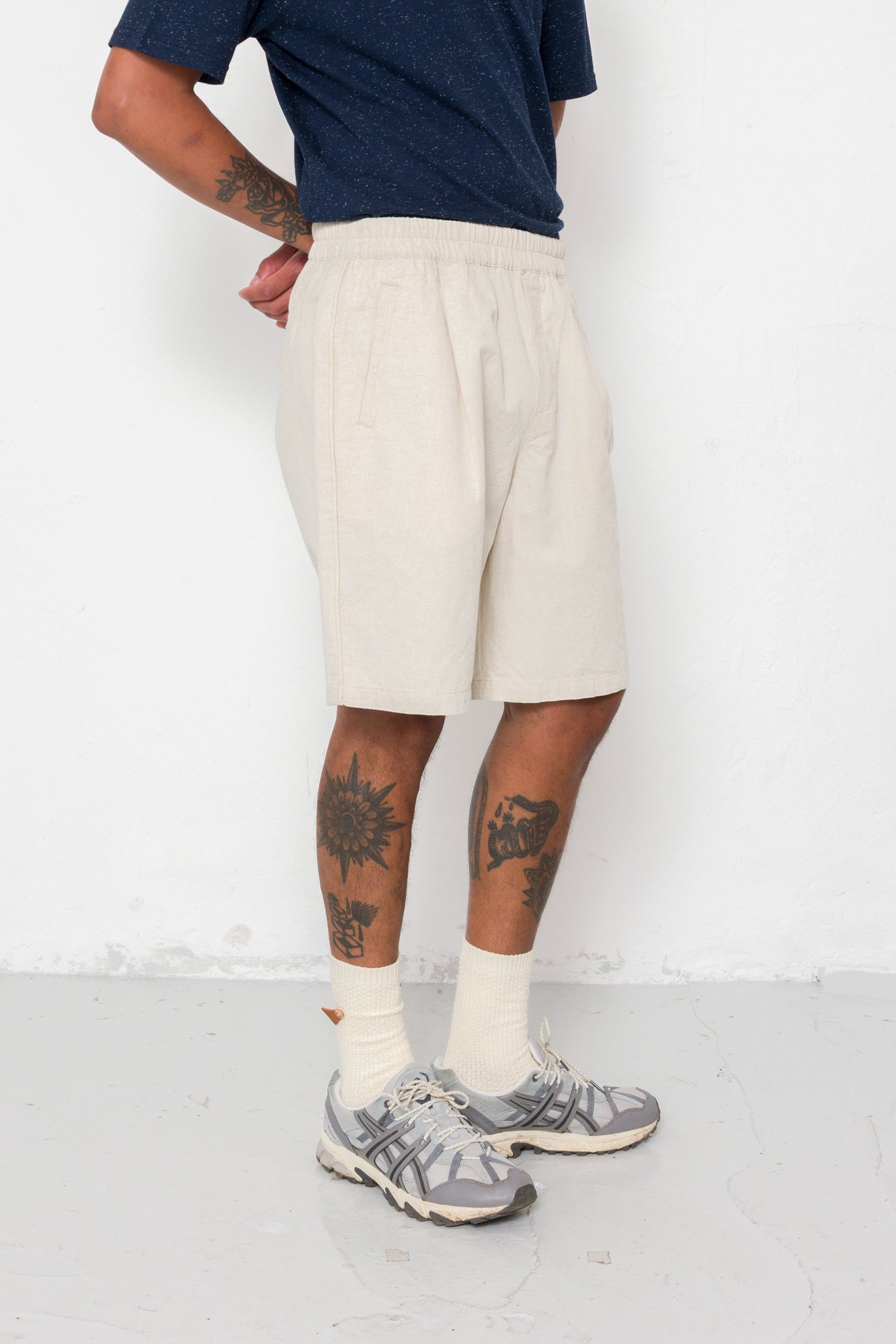 Relaxed Assembly Short - Natural Linen Cotton Canvas