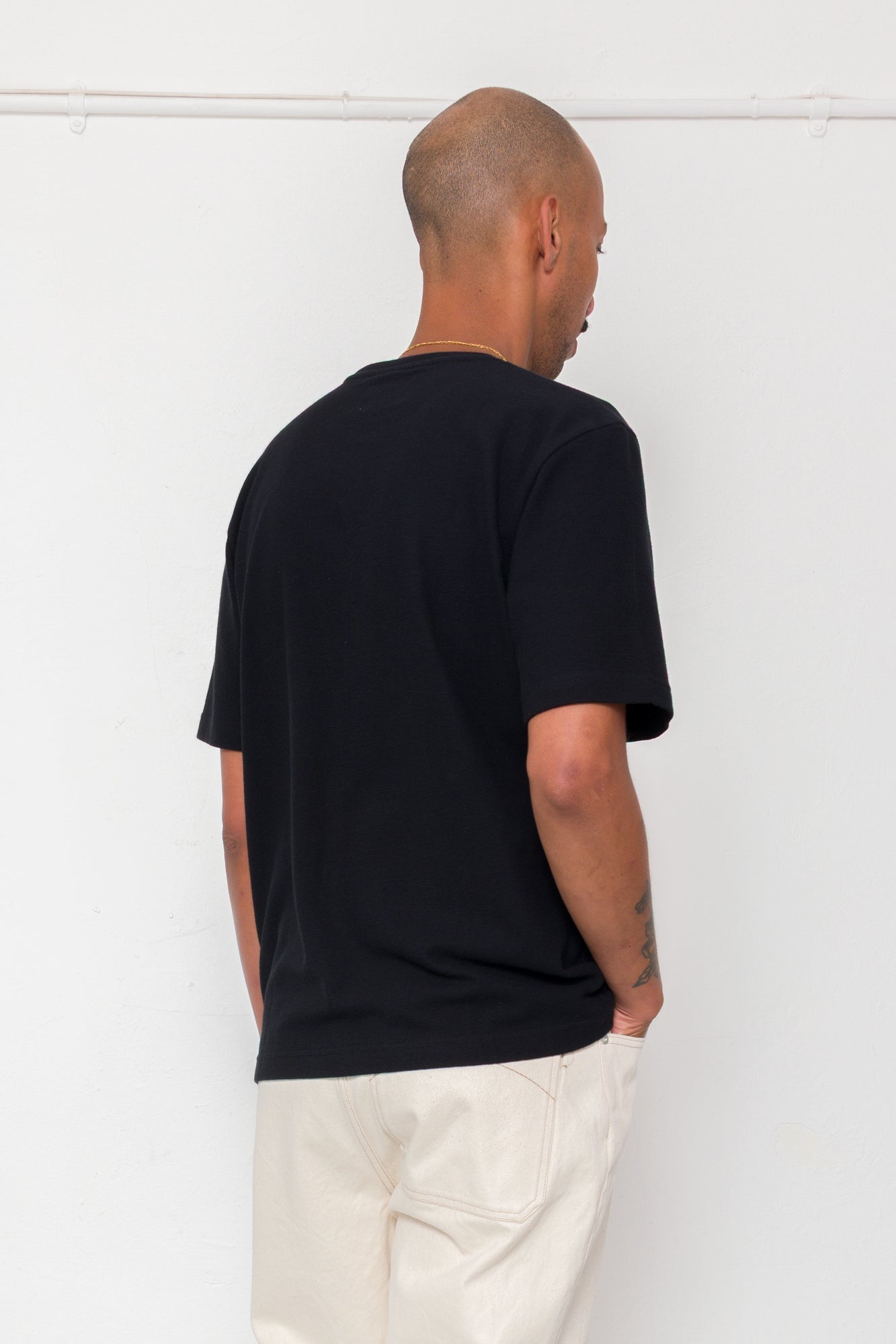 Short Sleeve Textured T-Shirt - Black