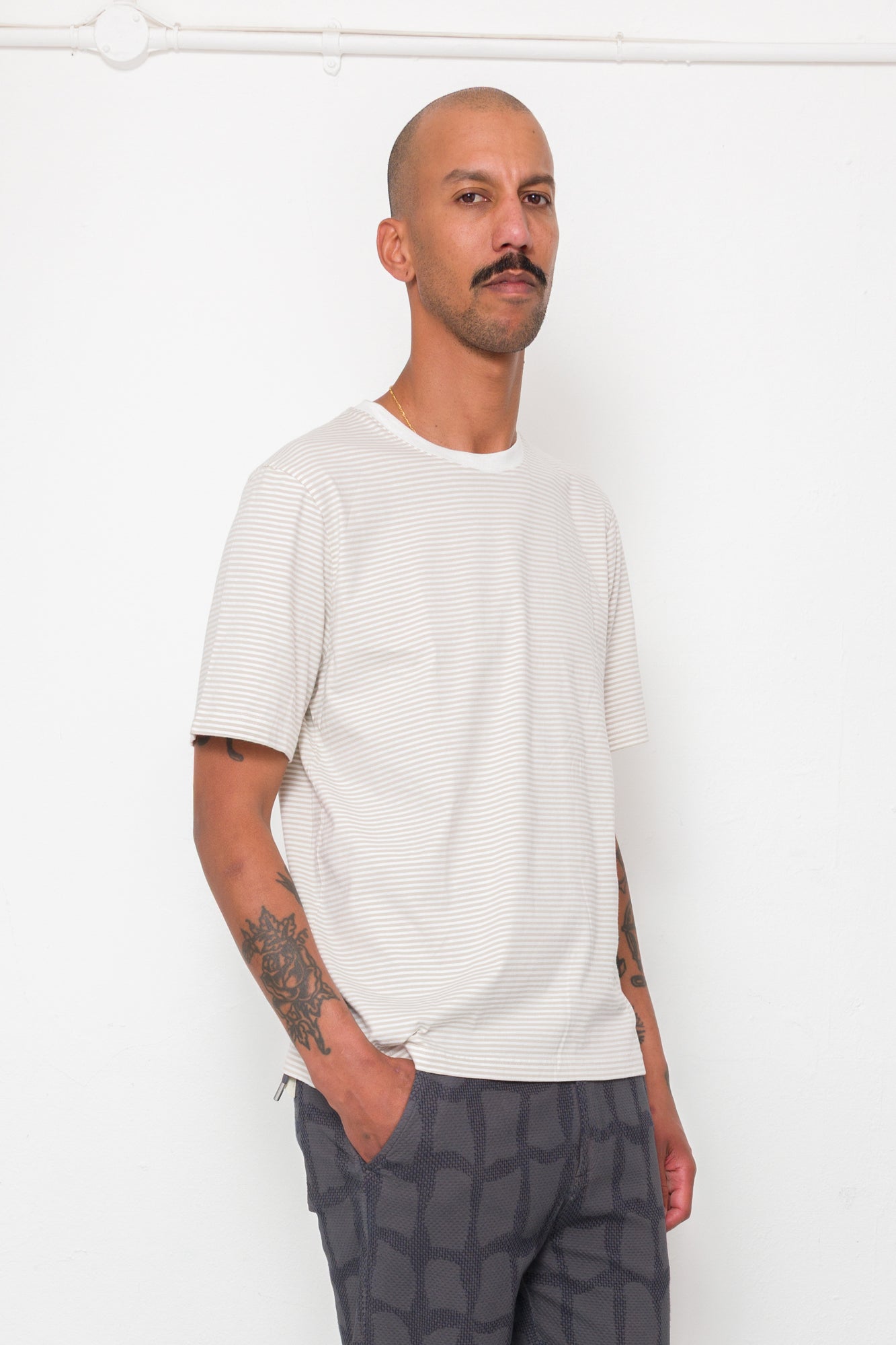 1x1 Striped T-Shirt - Stone