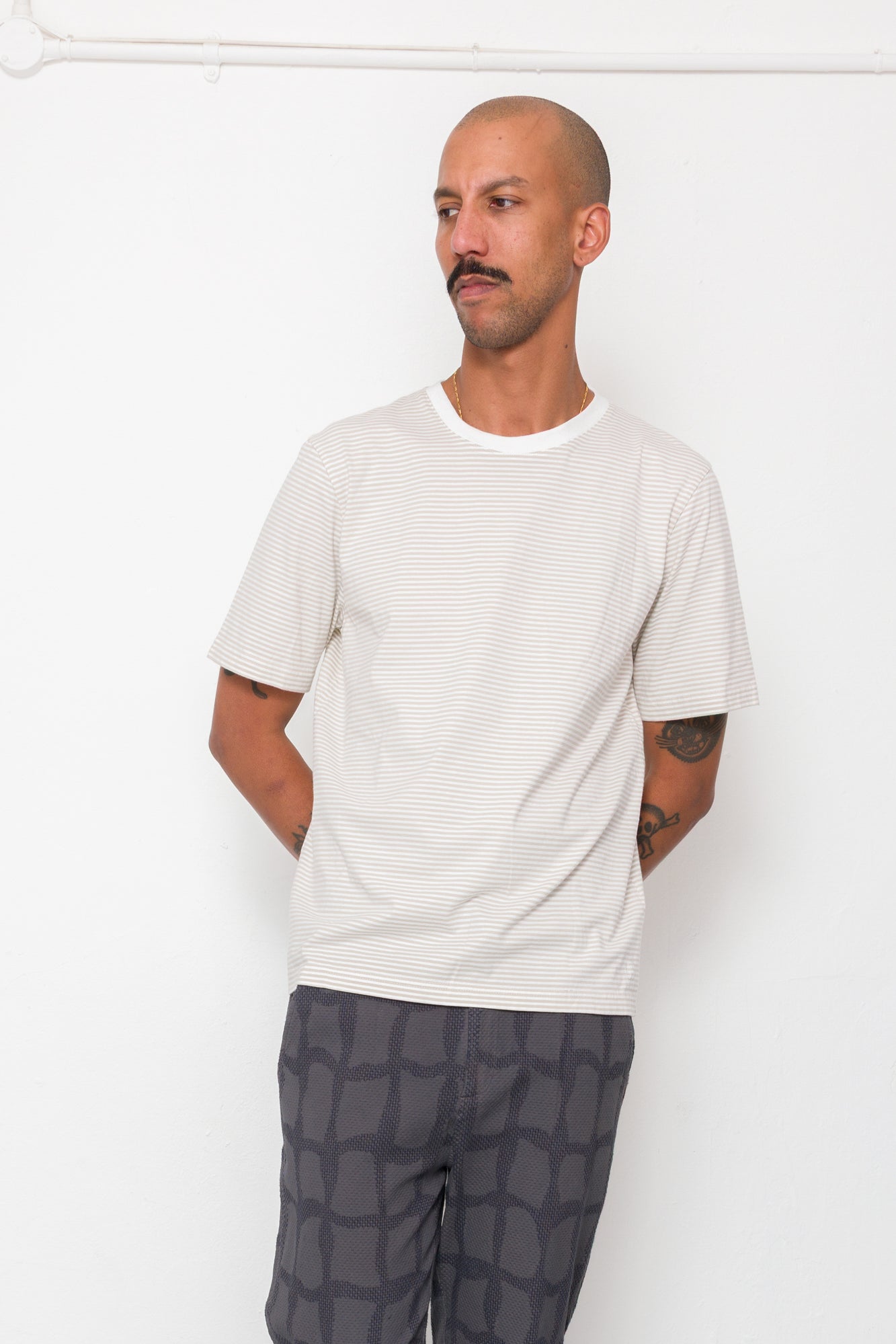 1x1 Striped T-Shirt - Stone