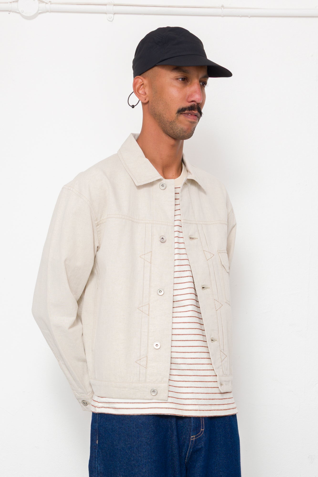 Trucker Jacket - Natural Linen Cotton Canvas