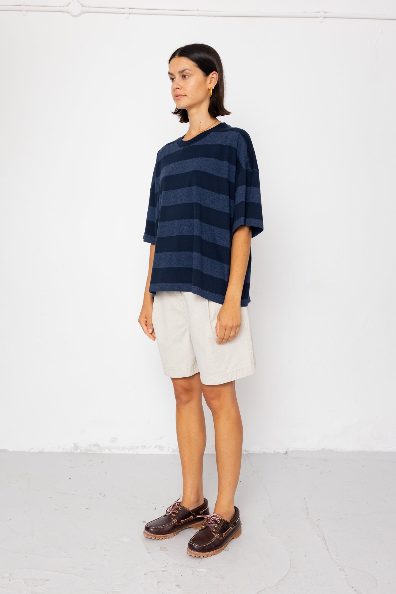 Boyfriend T-Shirt - Navy / Blue Stripe