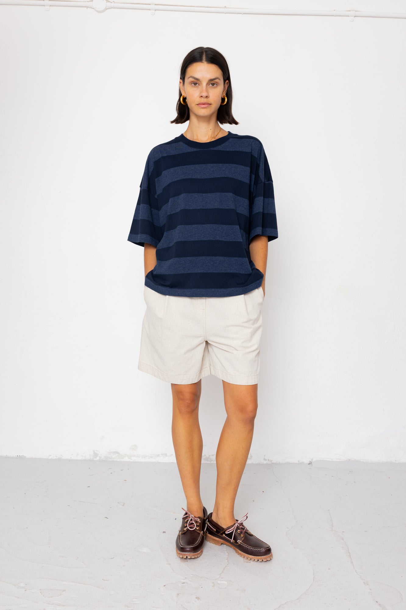 Boyfriend T-Shirt - Navy / Blue Stripe