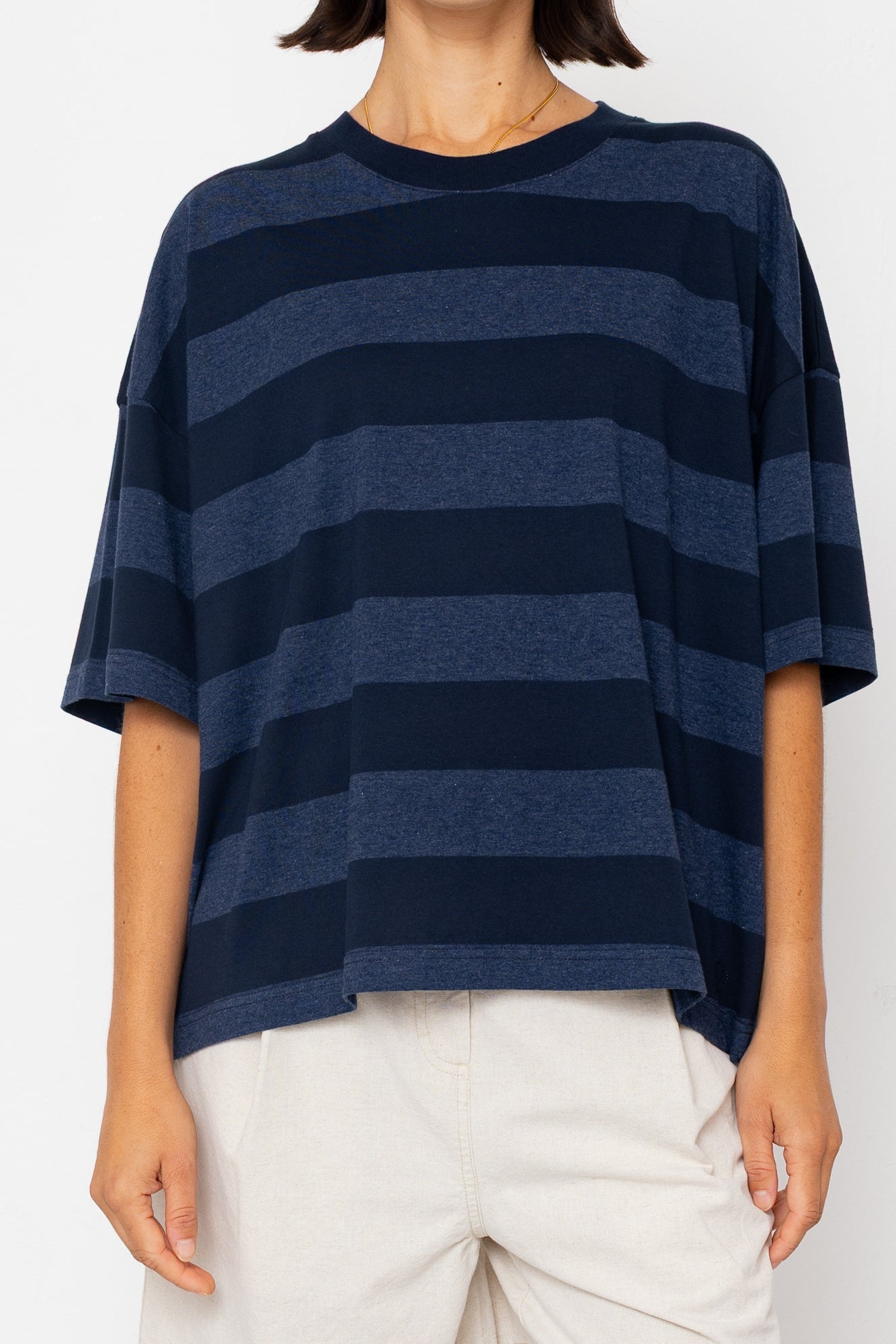 Boyfriend T-Shirt - Navy / Blue Stripe