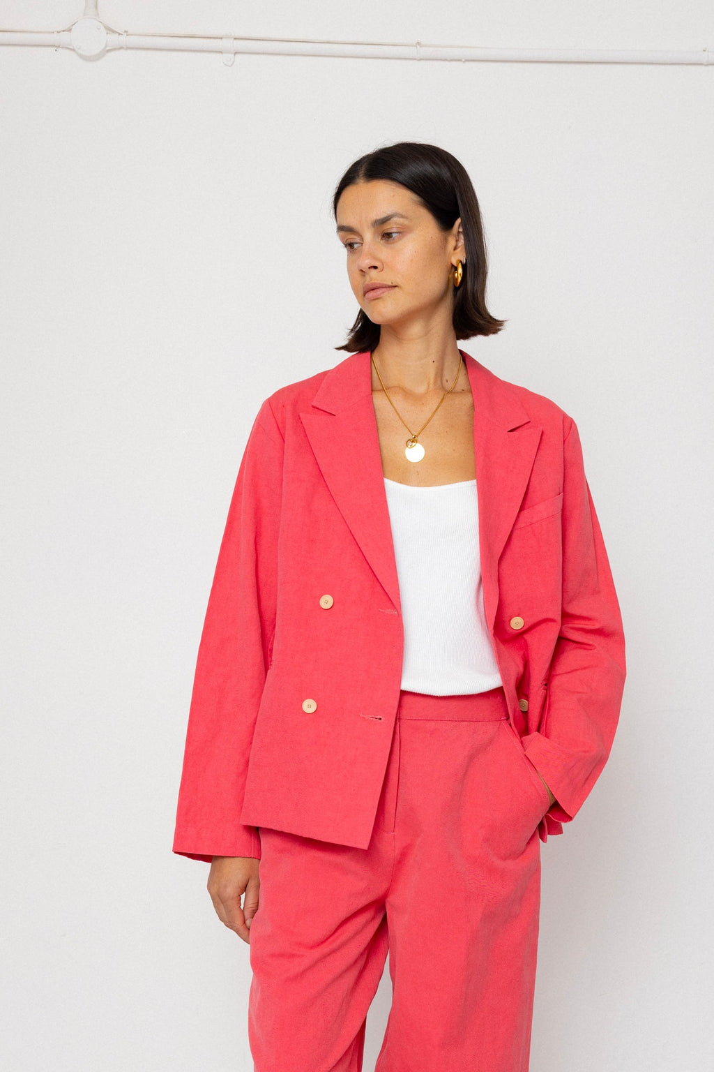Suit Trousers - Rose Red