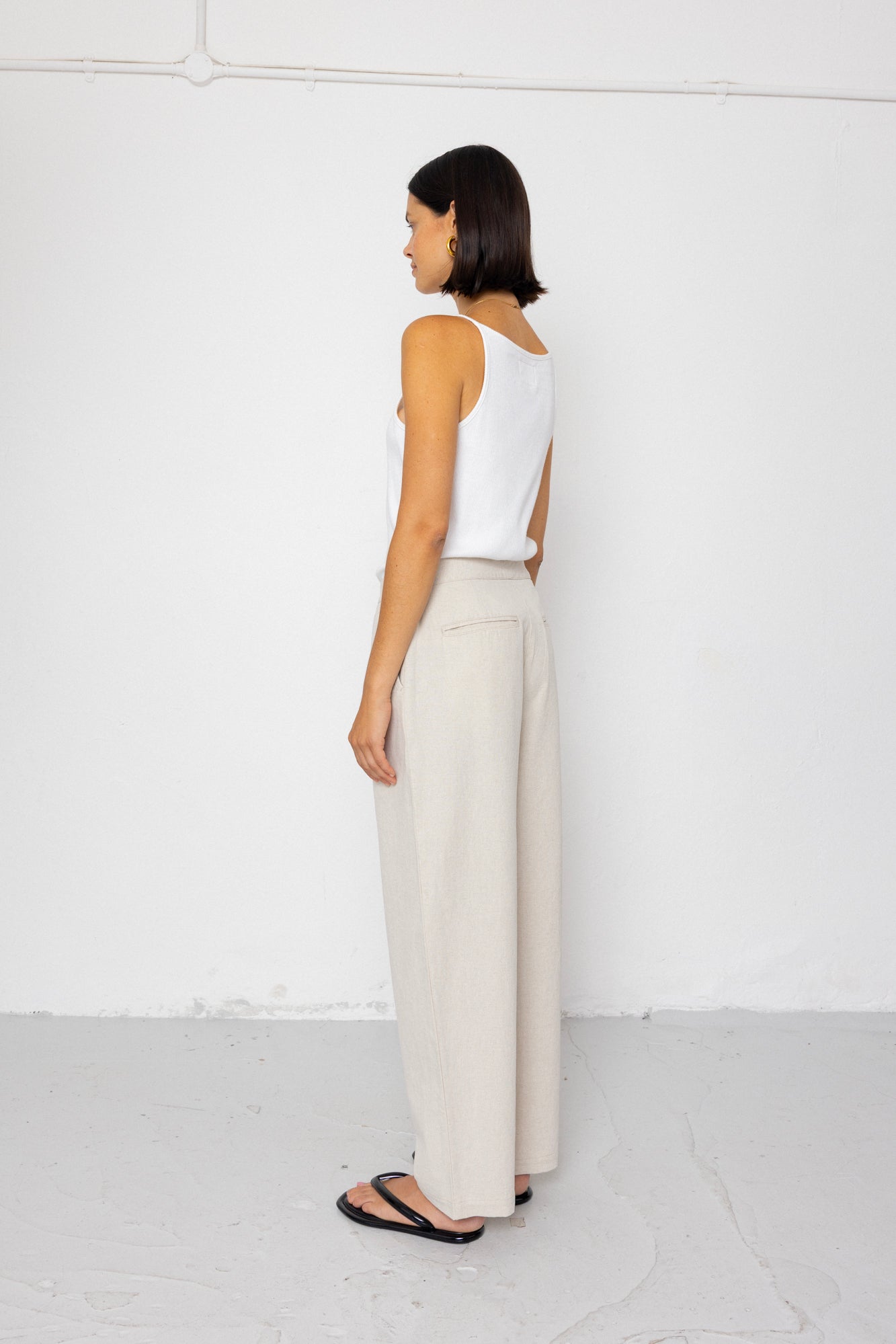 Suit Trousers - Natural Linen Cotton Canvas