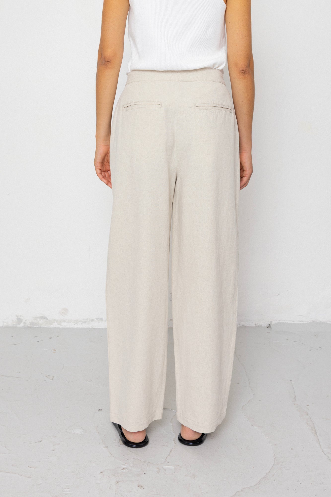 Suit Trousers - Natural Linen Cotton Canvas
