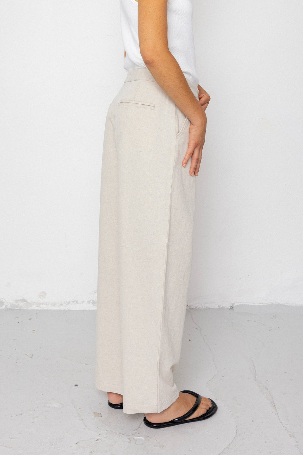 Suit Trousers - Natural Linen Cotton Canvas