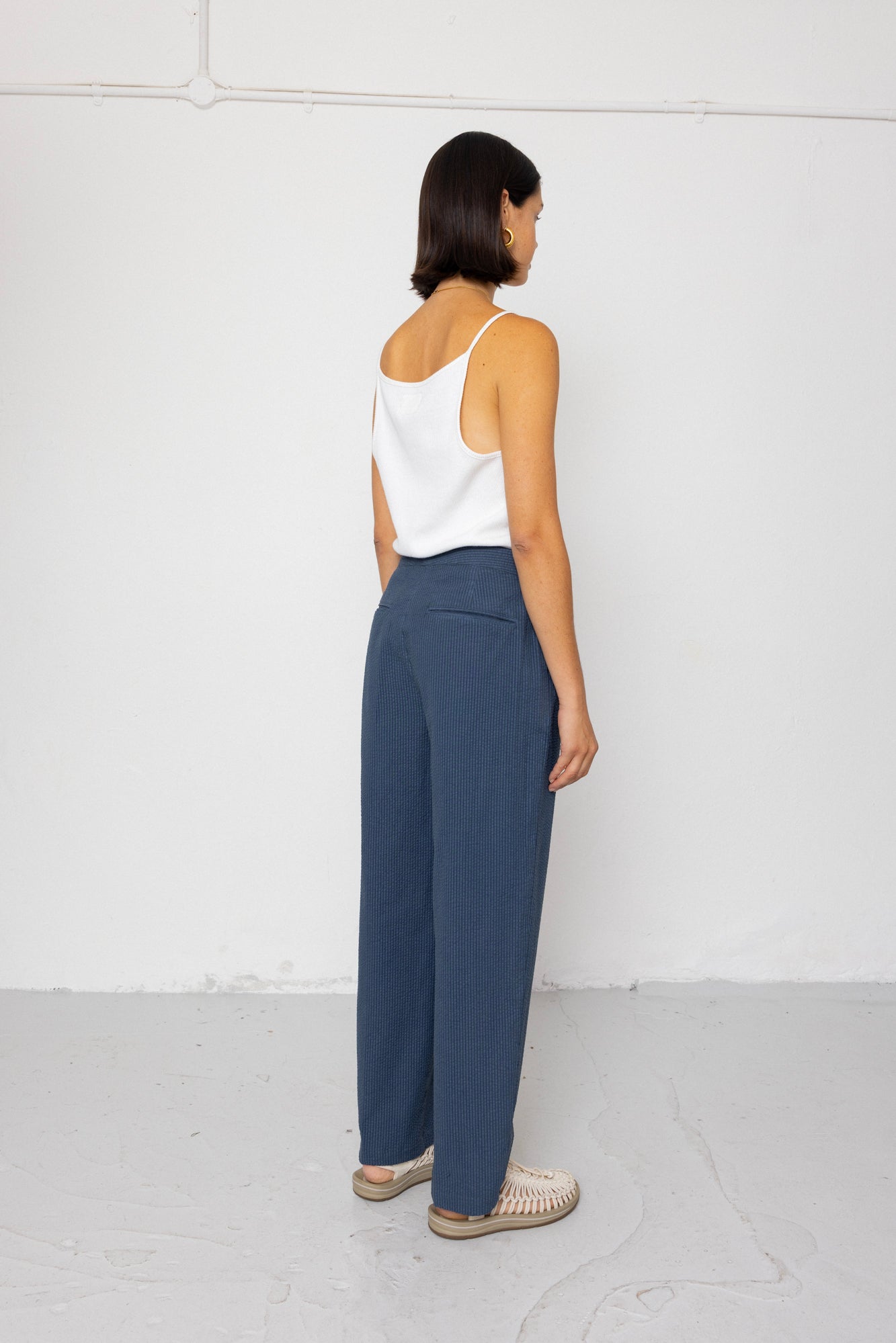 Suit Trousers - Soft Indigo Overdyed Stripe