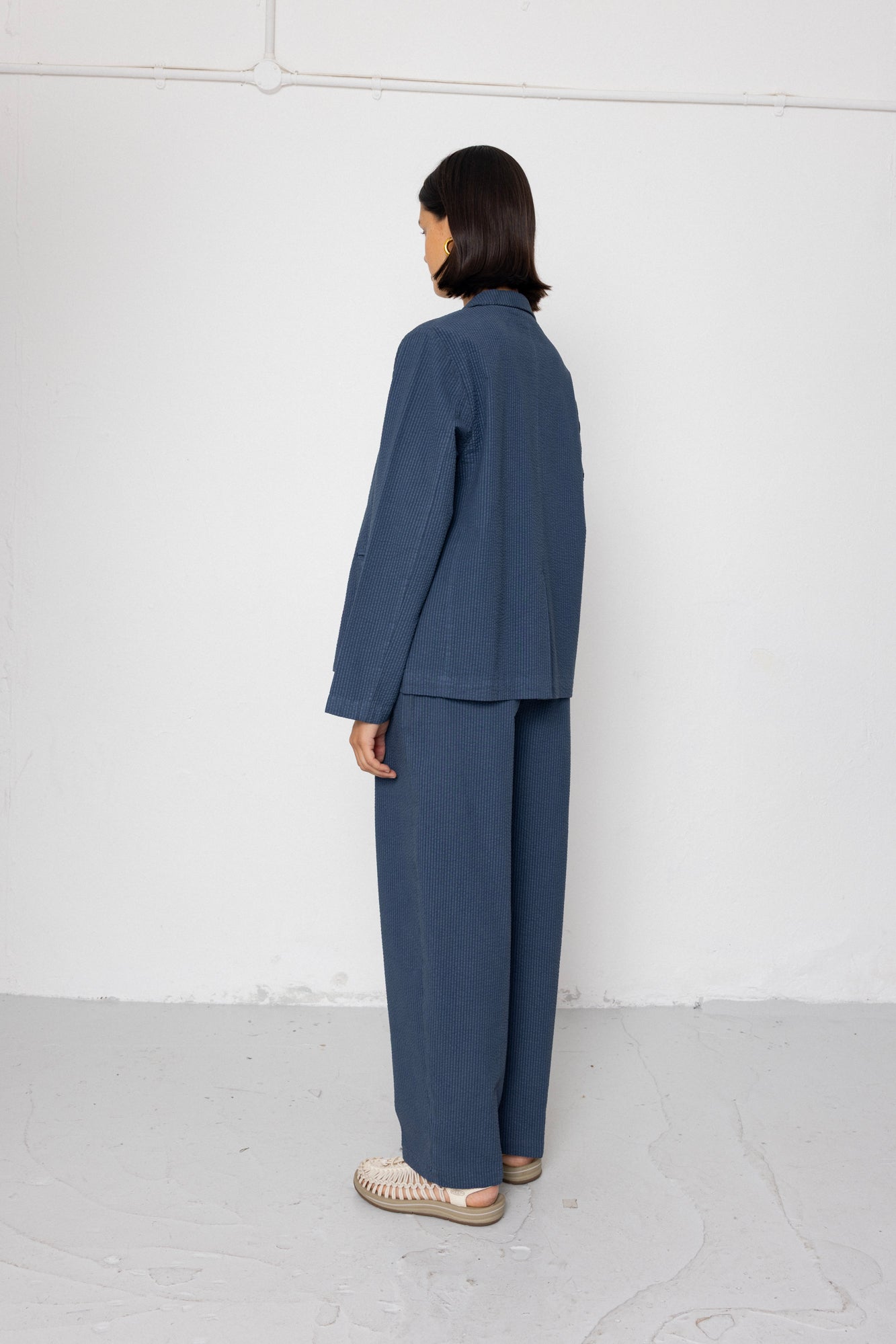Suit Trousers - Soft Indigo Overdyed Stripe