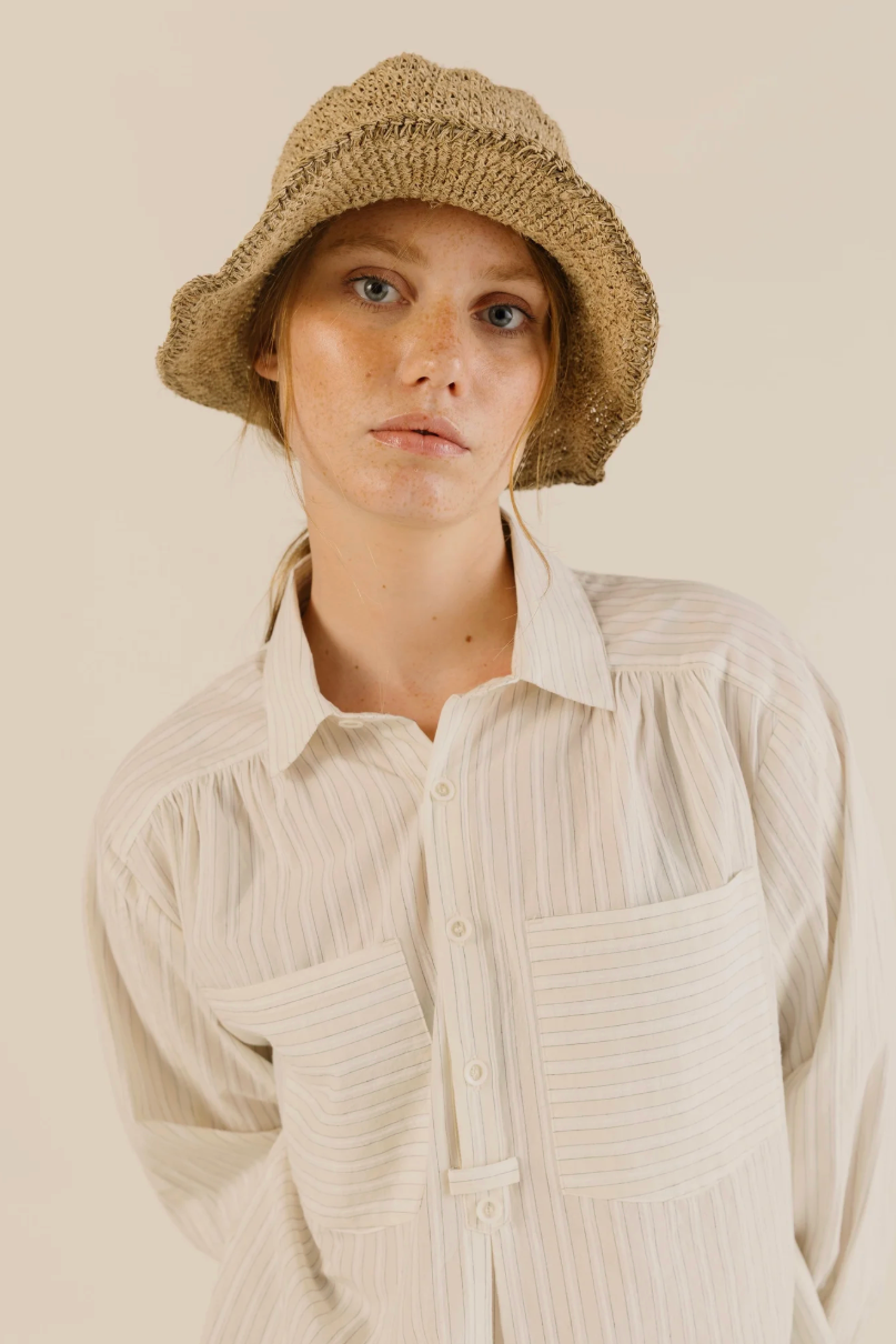 Sideline | Amelie Shirt - Soft Yellow Stripe