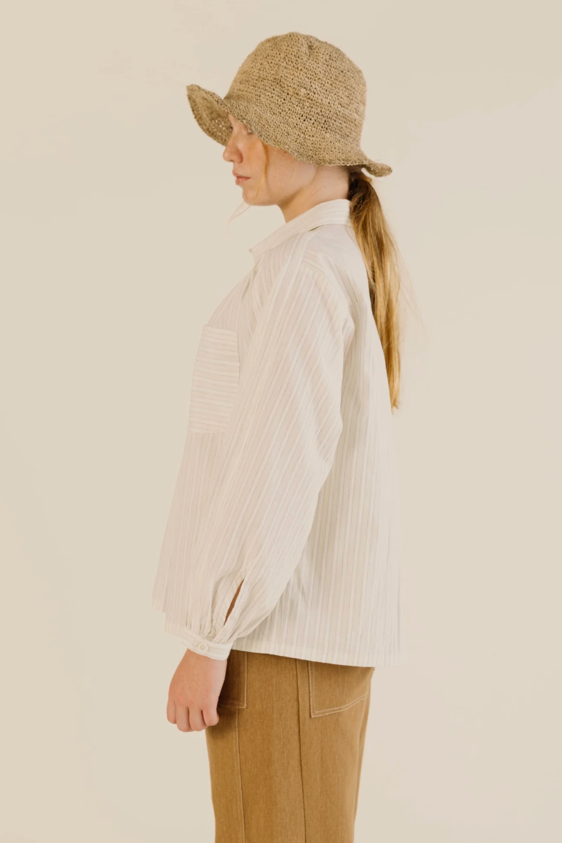 Sideline | Amelie Shirt - Soft Yellow Stripe
