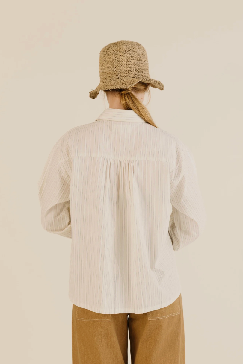Sideline | Amelie Shirt - Soft Yellow Stripe