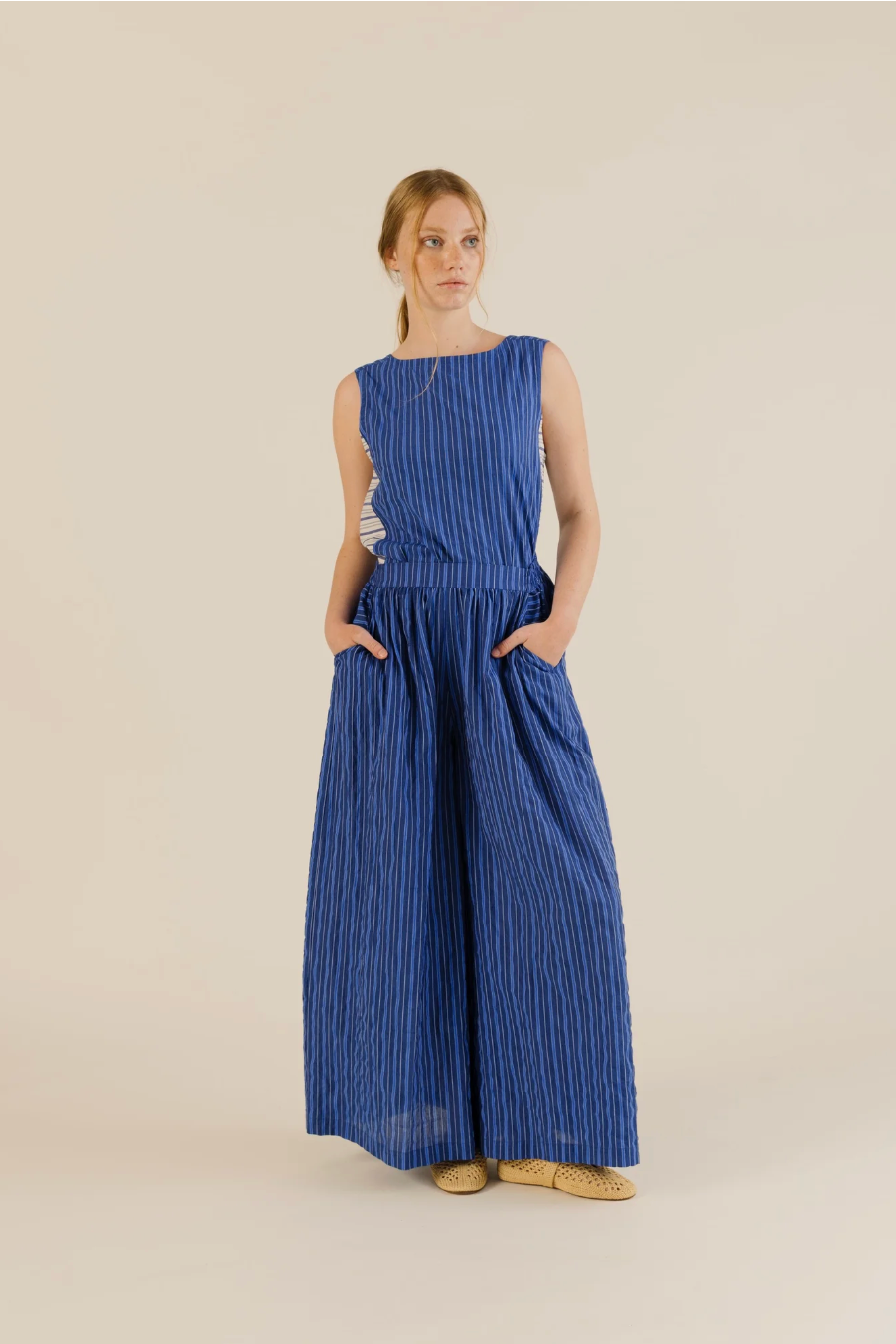 Sideline | Anna Trousers - Cobalt Stripe