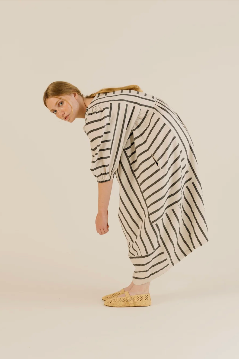 Sideline | Betsy Dress - Off White Stripe