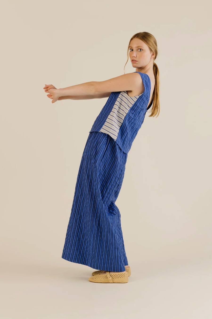 Sideline | Wake Top - Cobalt Stripe