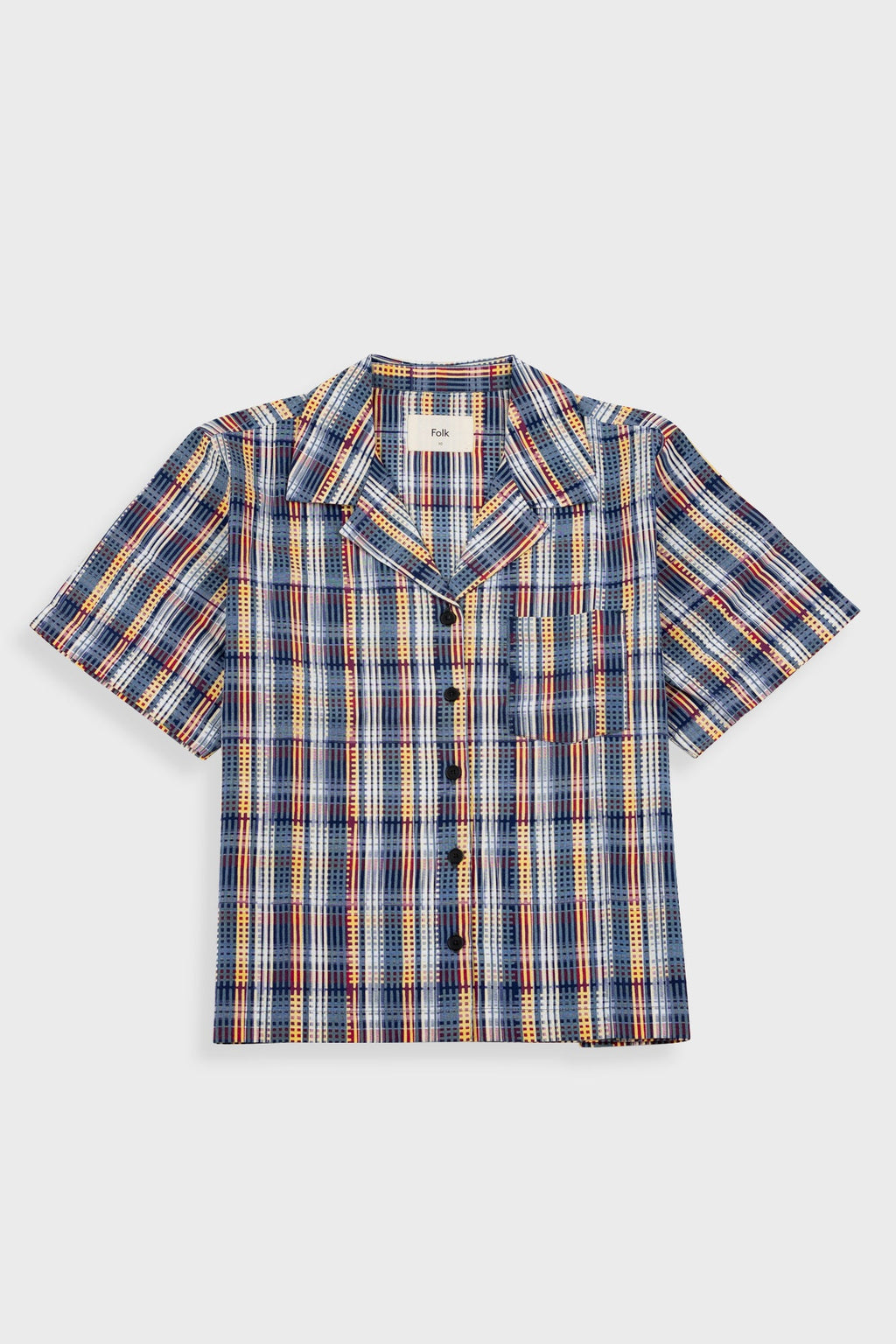 Short Sleeve Soft Collar Shirt - Multi Colour Printed Check