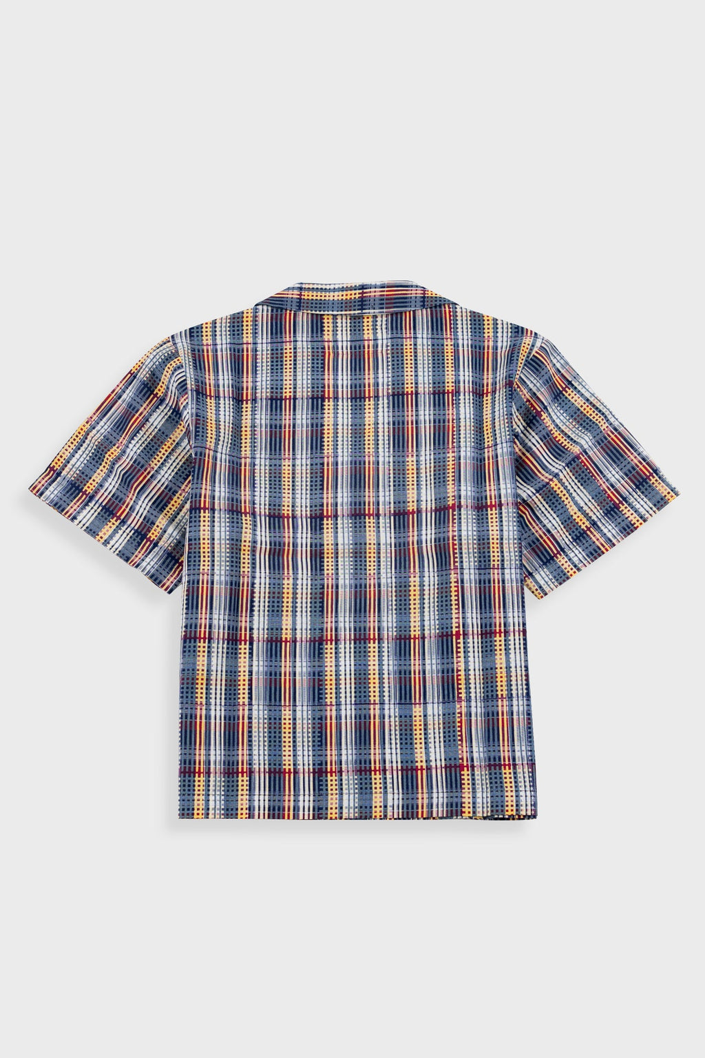 Short Sleeve Soft Collar Shirt - Multi Colour Printed Check