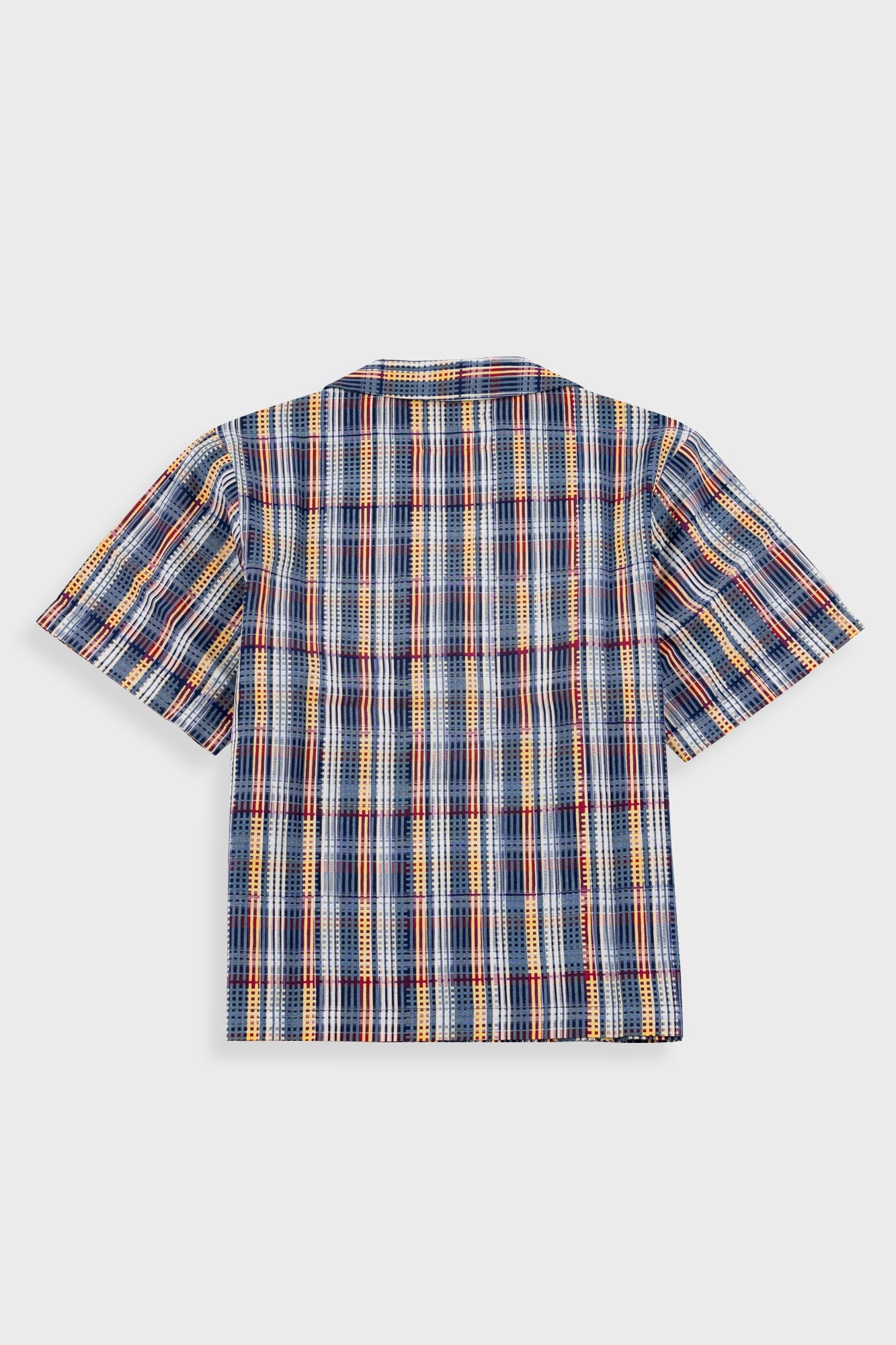 Short Sleeve Soft Collar Shirt - Multi Colour Printed Check