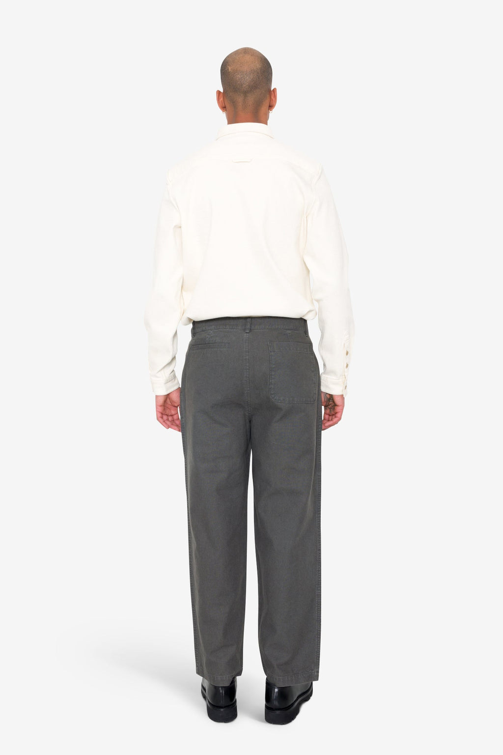 Wide Fit Trouser - Charcoal Hemp Canvas