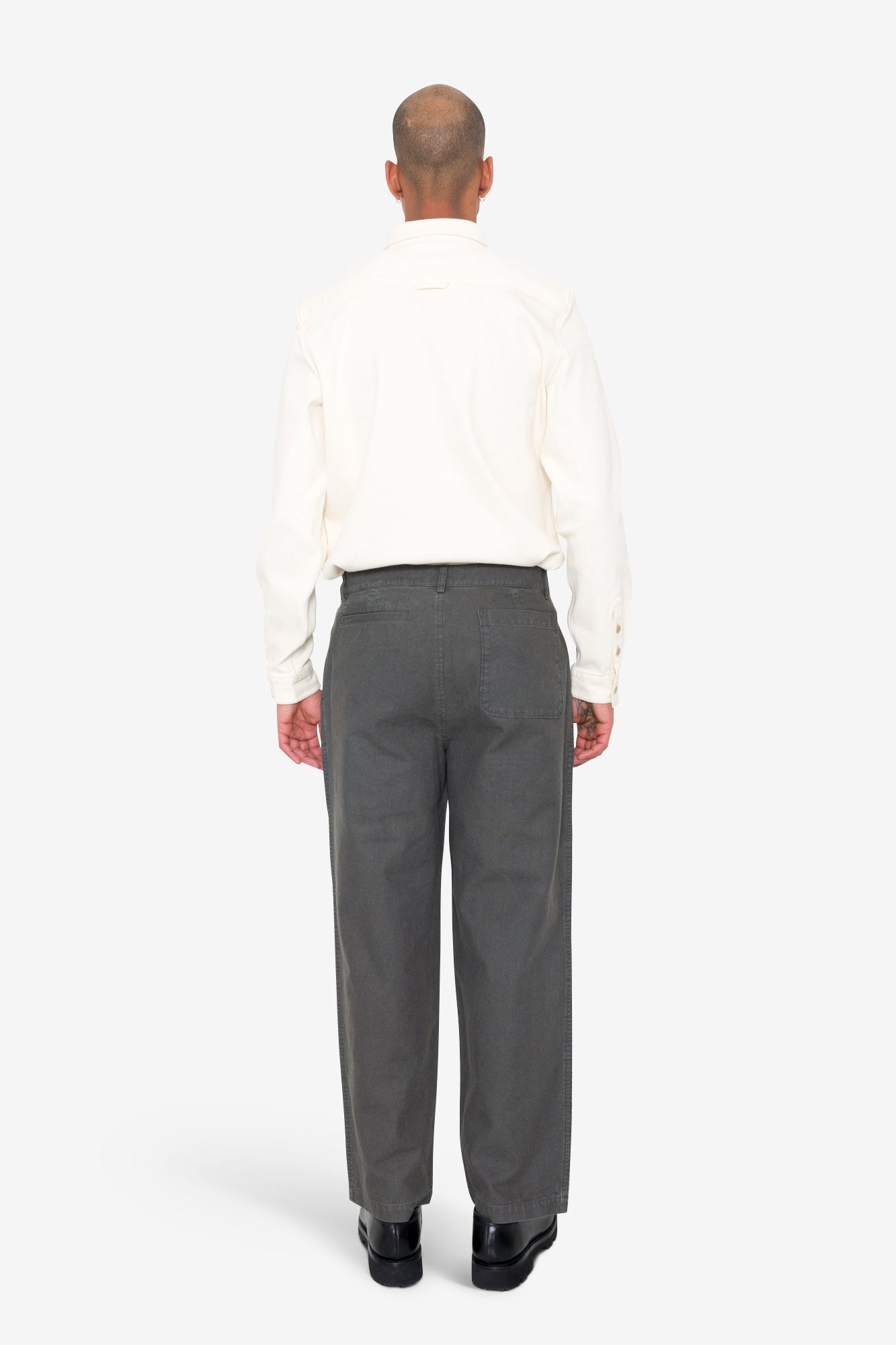 Wide Fit Trouser - Charcoal Hemp Canvas