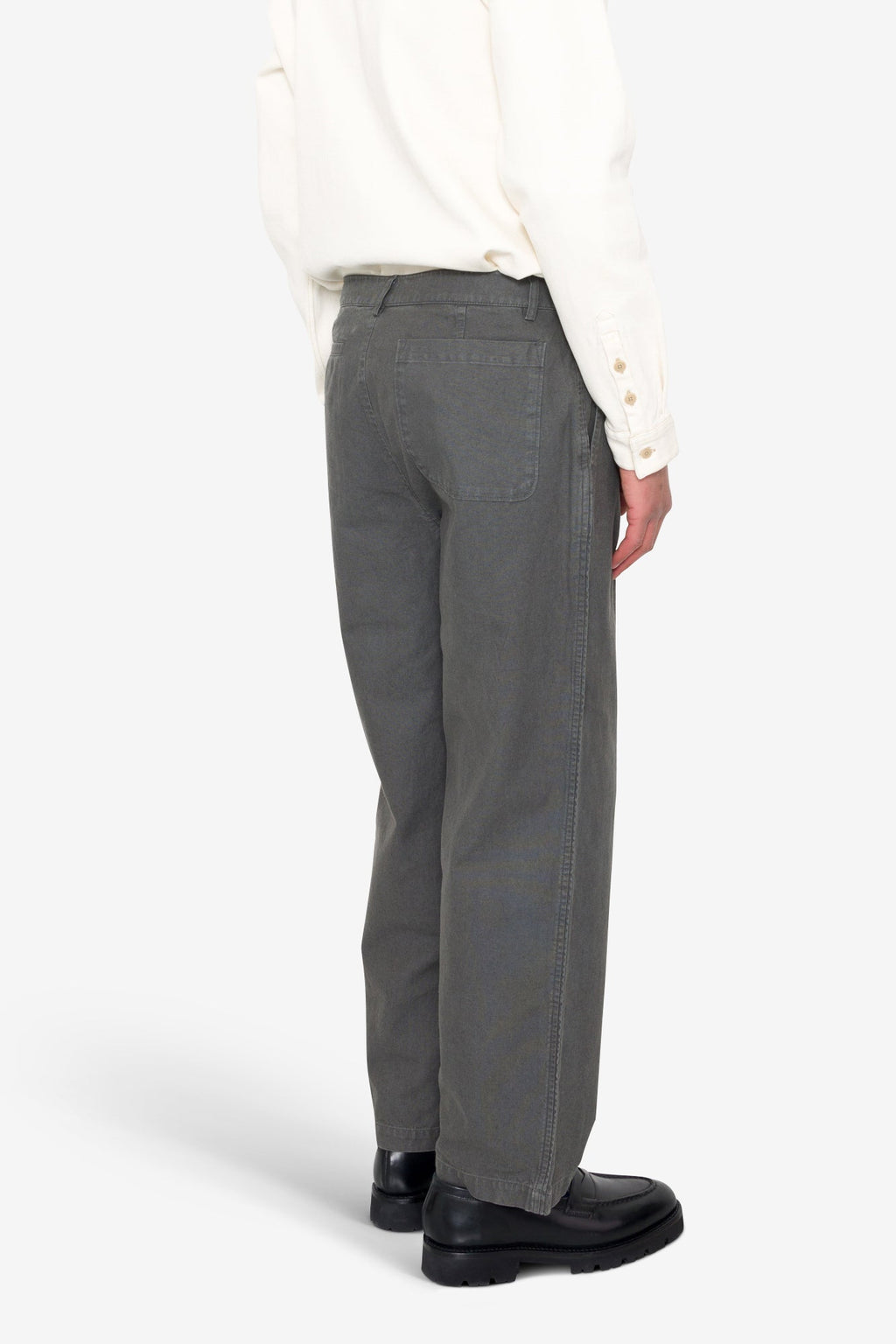 Wide Fit Trouser - Charcoal Hemp Canvas