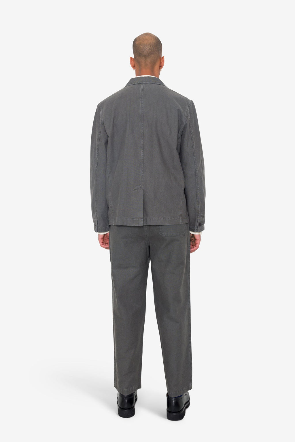 Wide Fit Blazer - Charcoal Hemp Canvas
