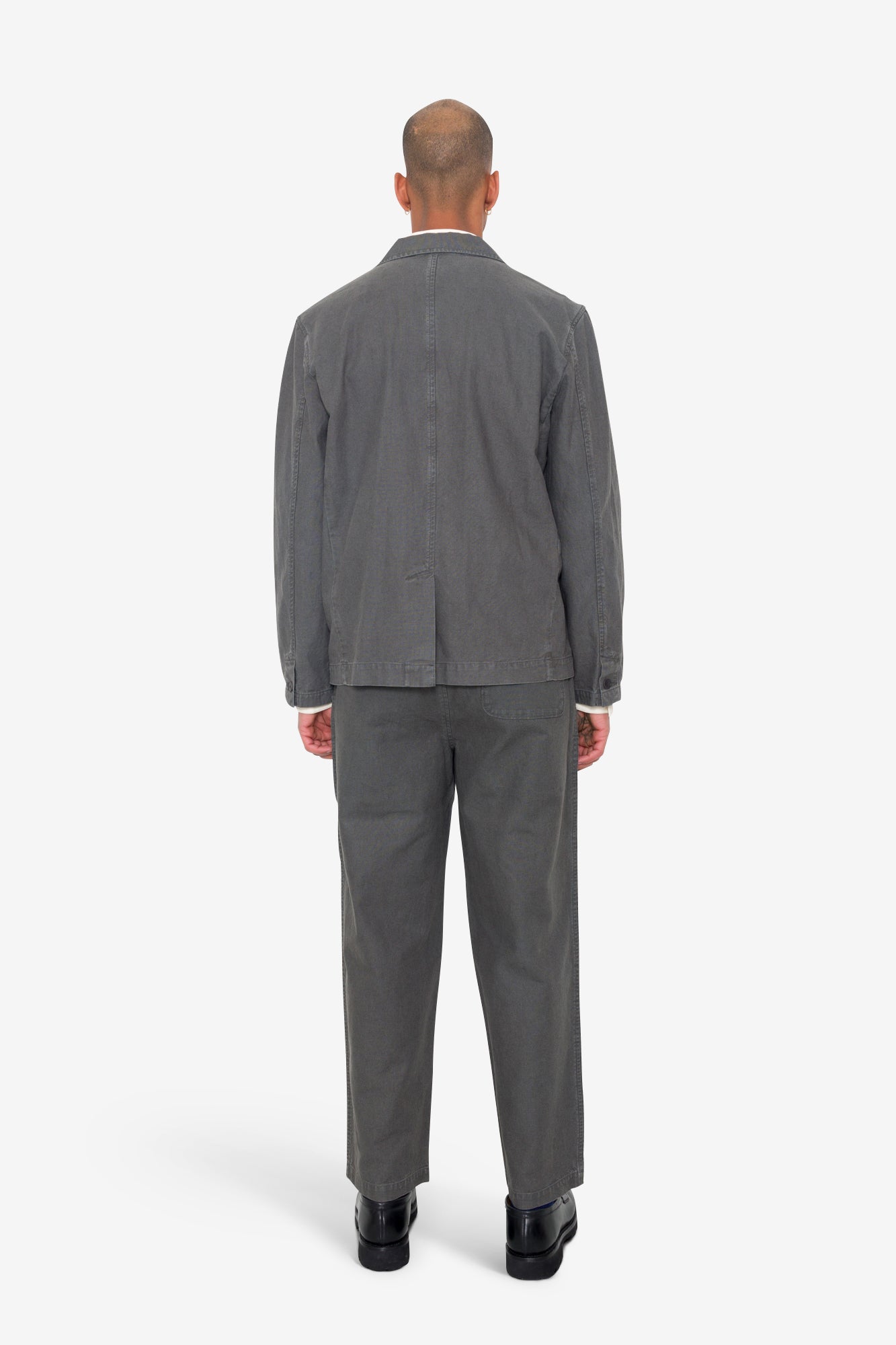 Wide Fit Blazer - Charcoal Hemp Canvas