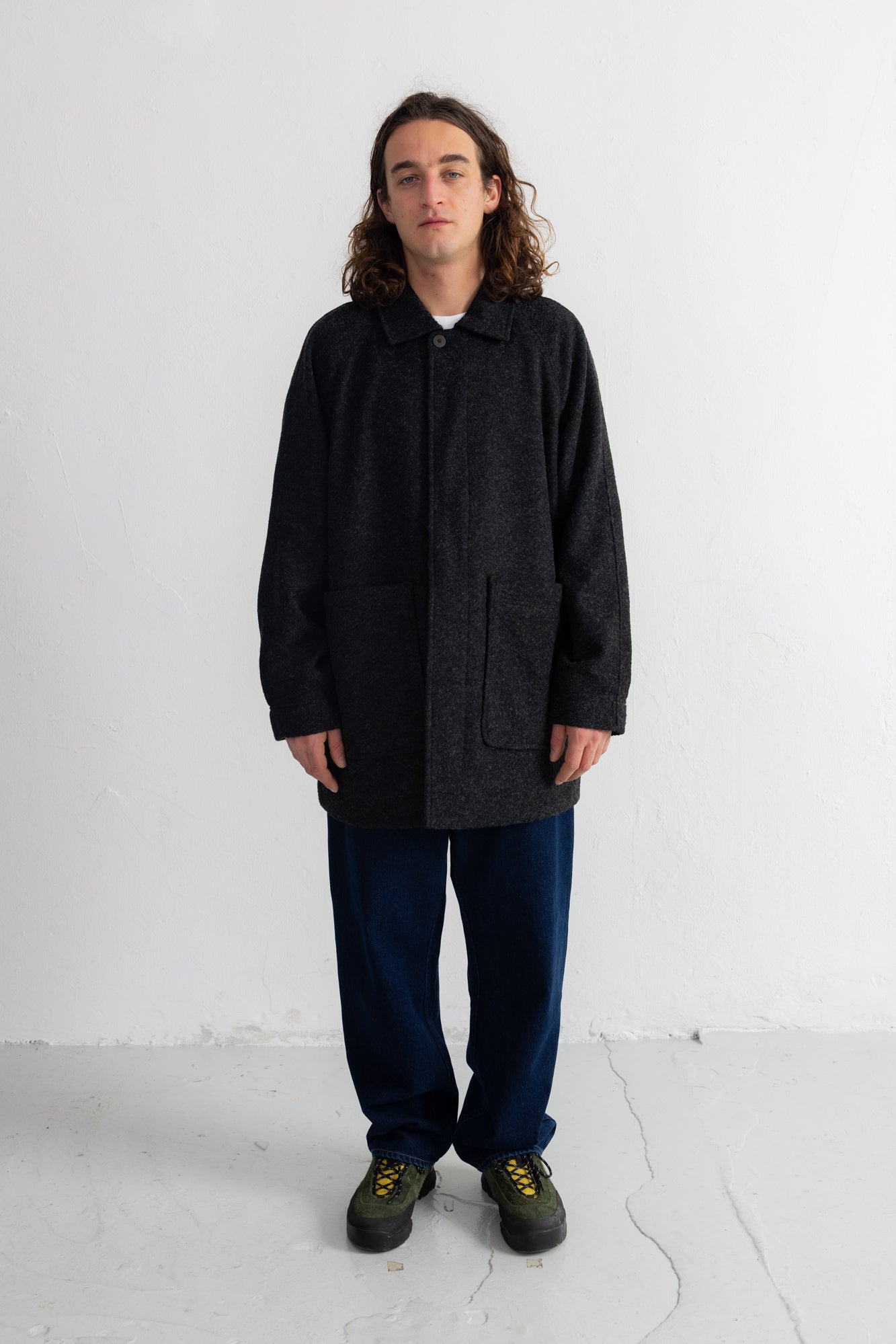 Car Coat - Charcoal Wool Twill