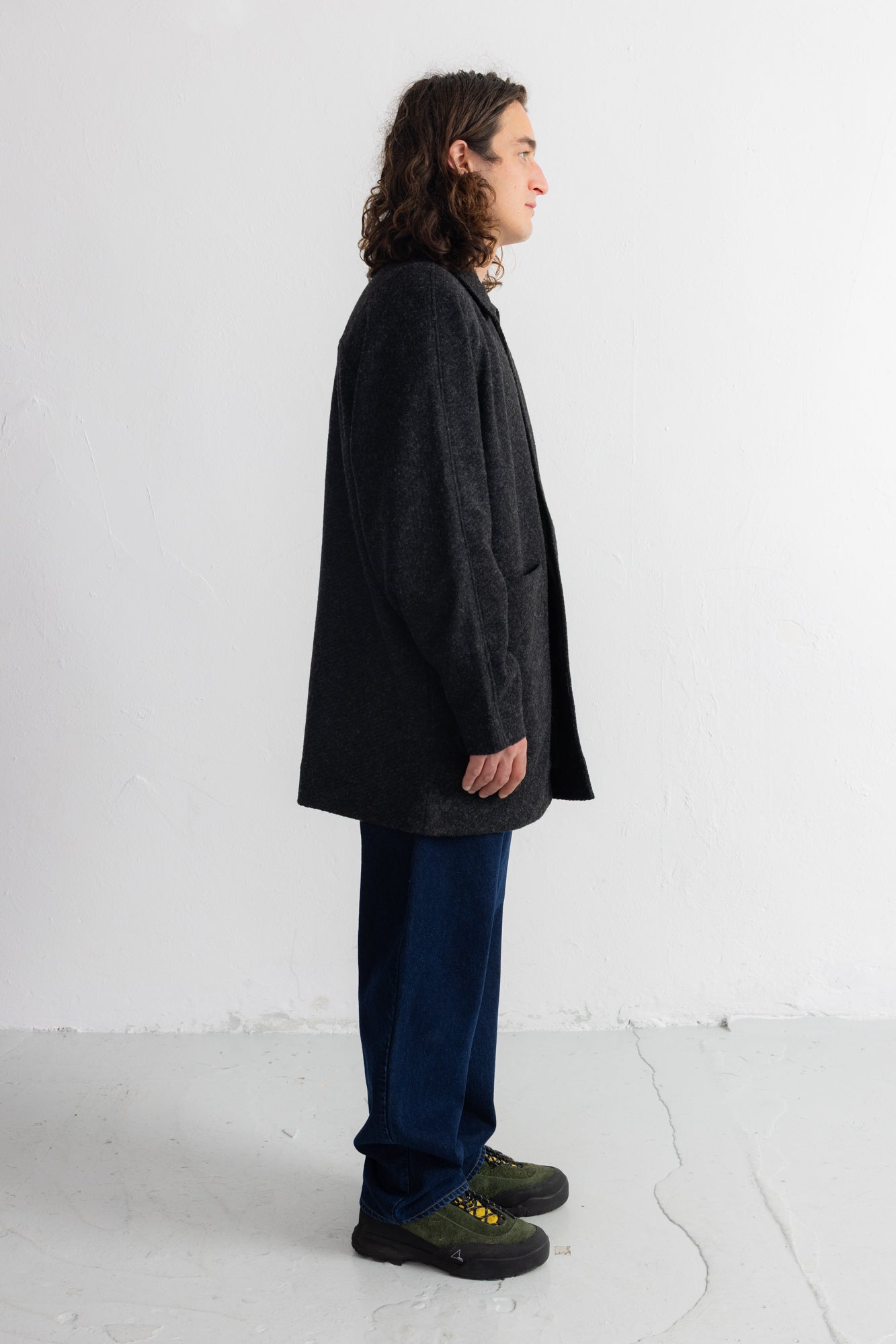 Car Coat - Charcoal Wool Twill