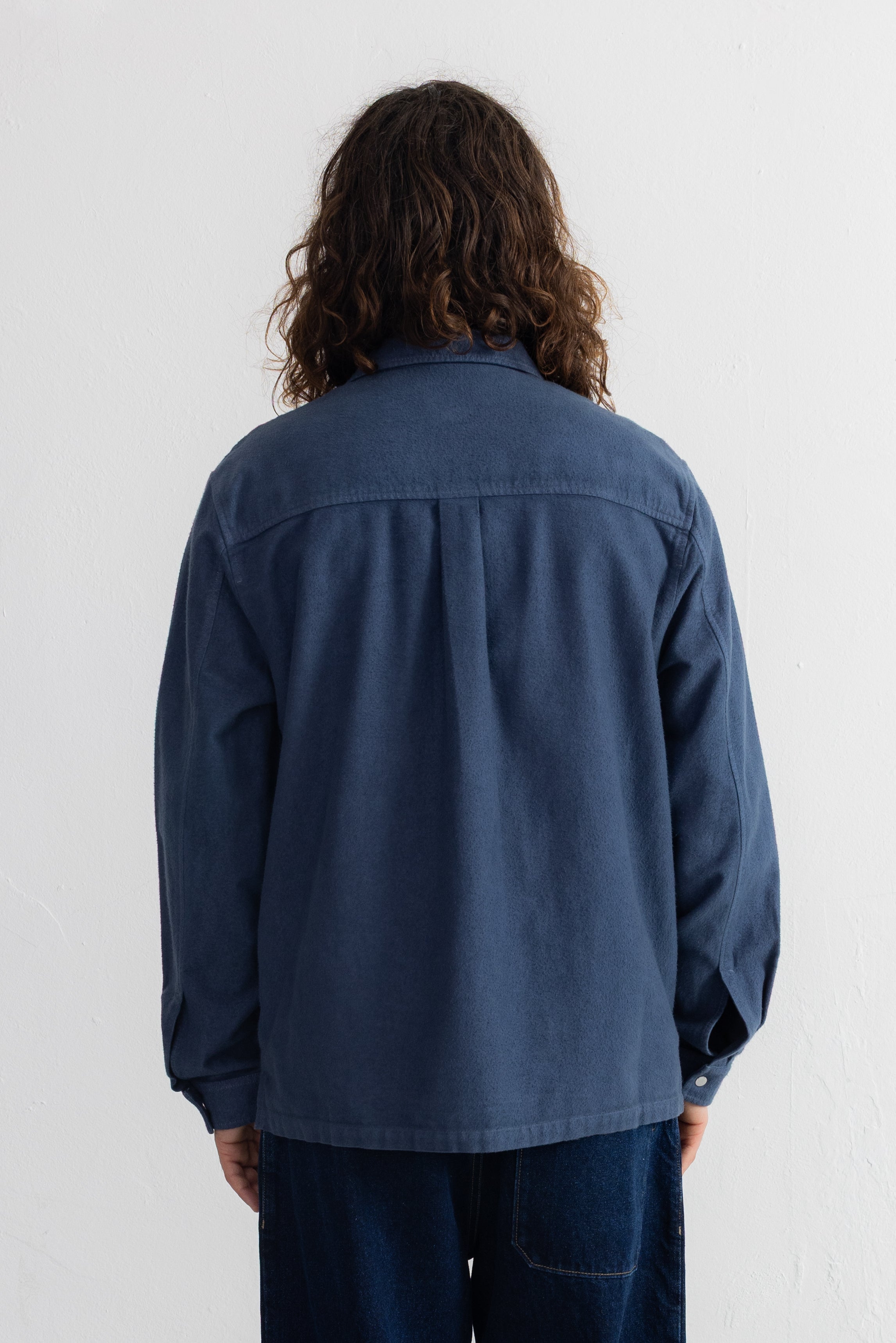 Patch Overshirt - Steel Blue Moleskin