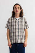 Short Sleeve Soft Collar Shirt - Natural Black Check