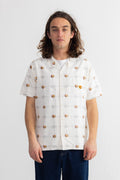 Short Sleeve Soft Collar Shirt - Flaming Eye Grid | Daniel Johnston