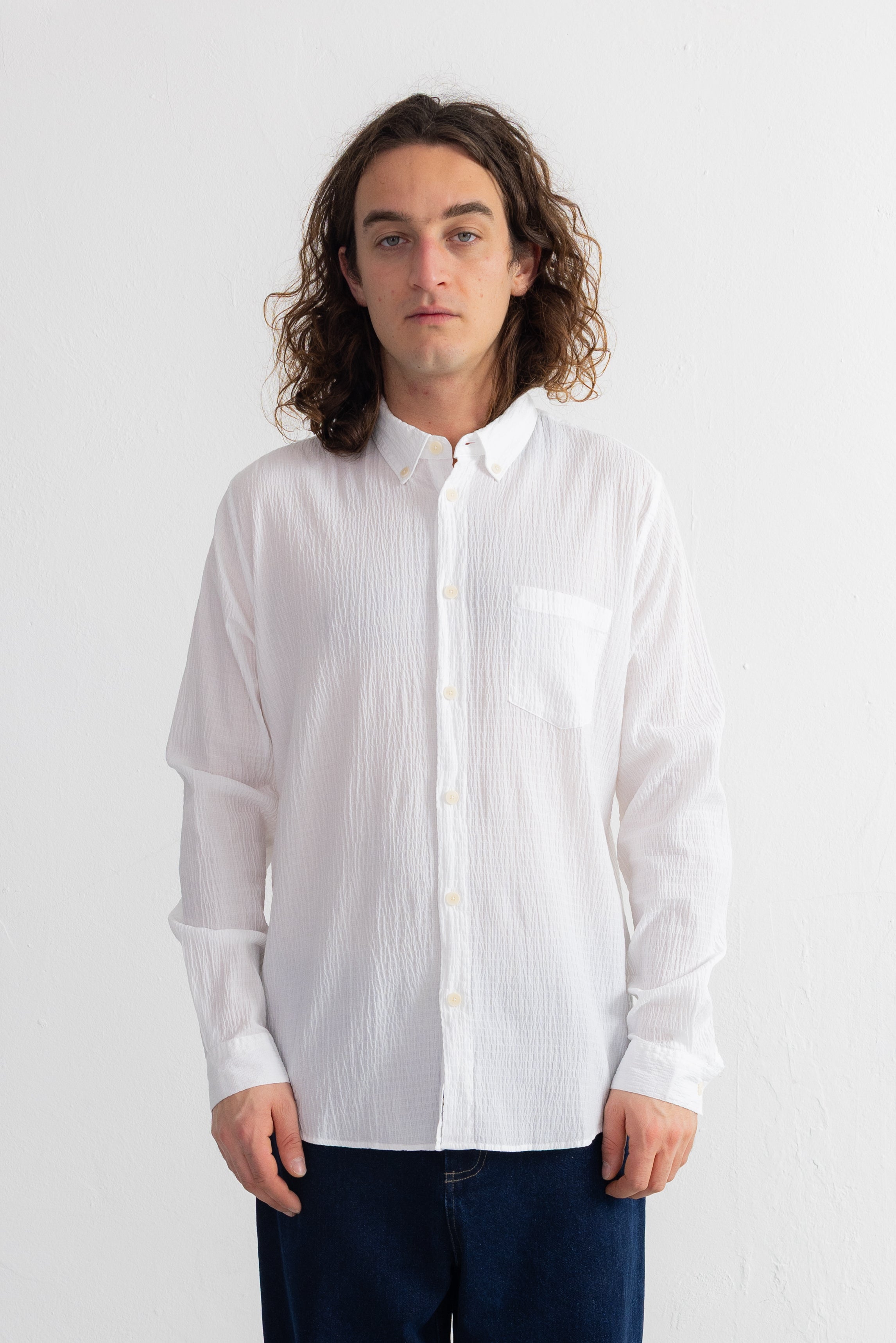Relaxed Fit Shirt - White Texture